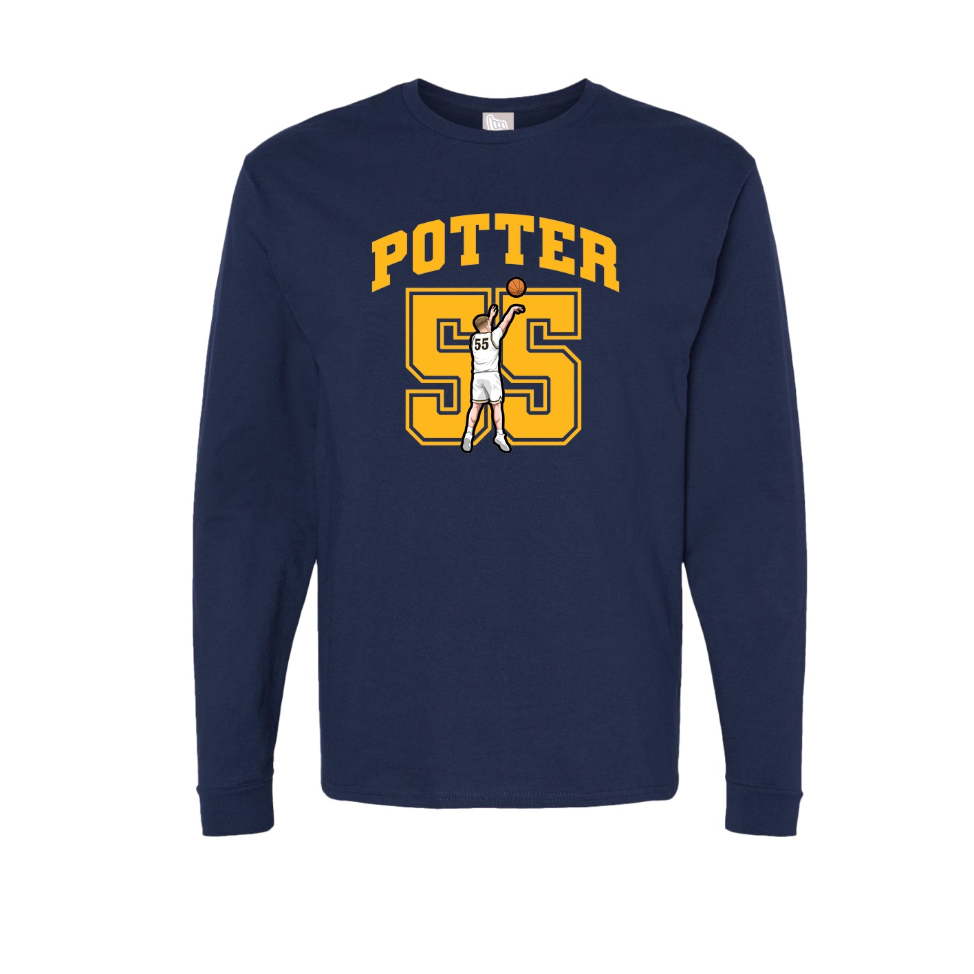 Long Sleeve Tee — Number in Navy