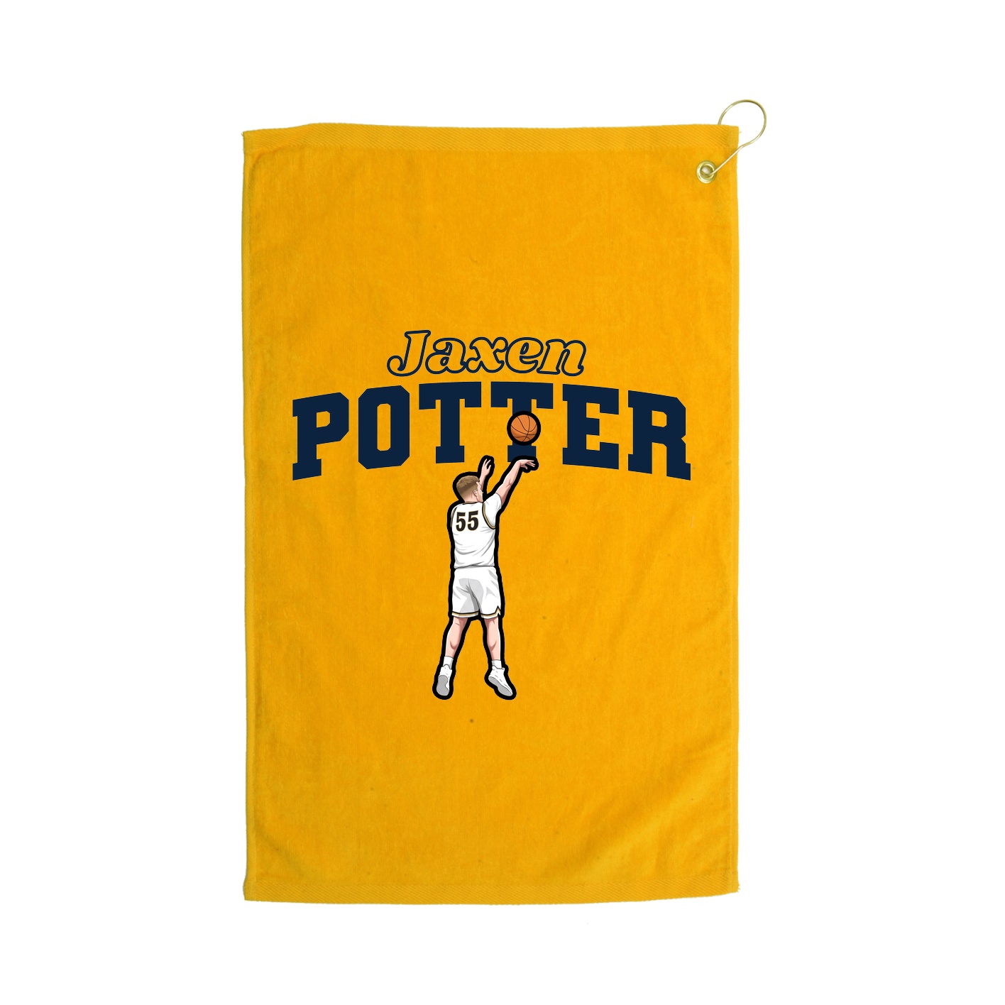 Golf Towel — Name Arch in Gold