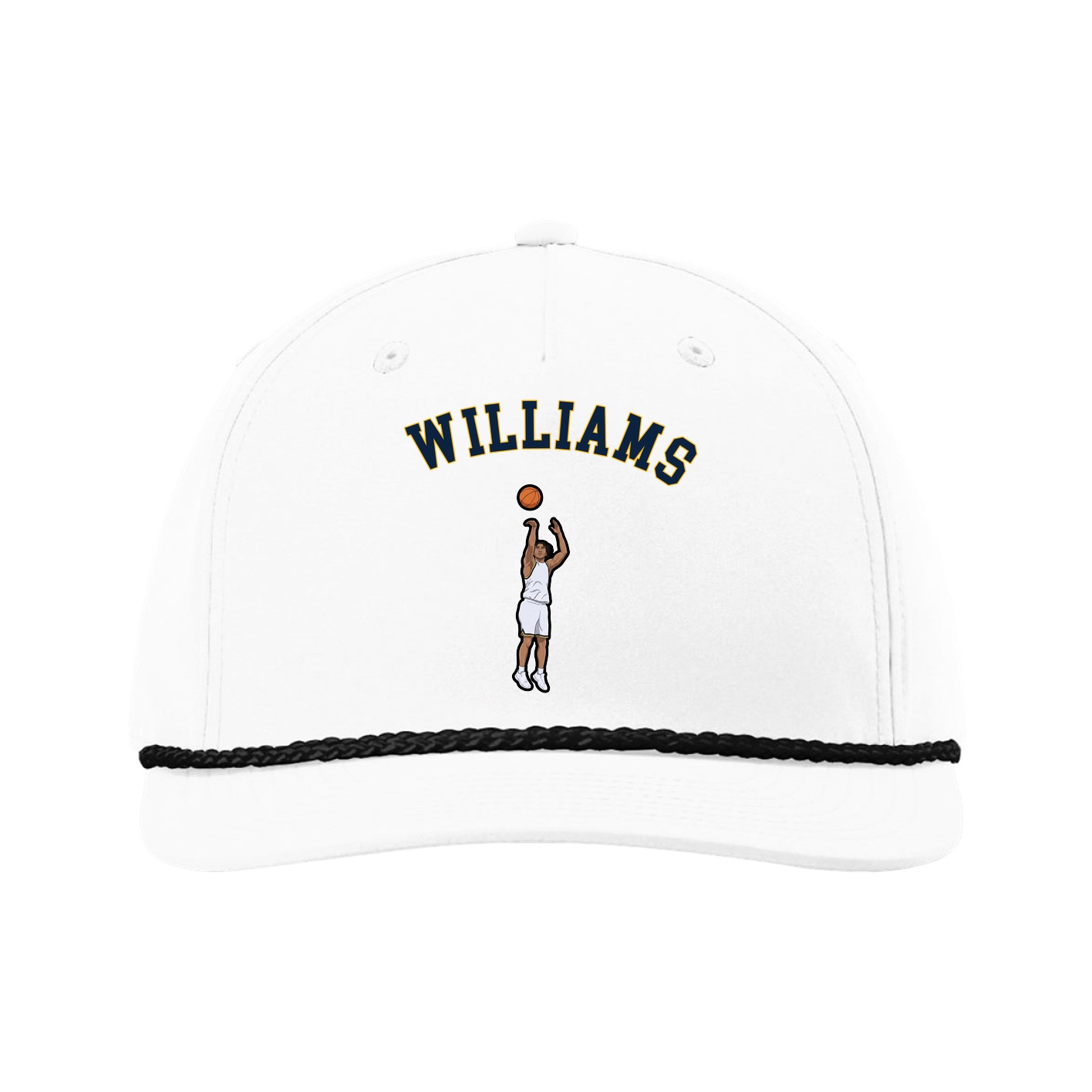 Five-Panel Classic Rope Cap — Shirsey Arch in White