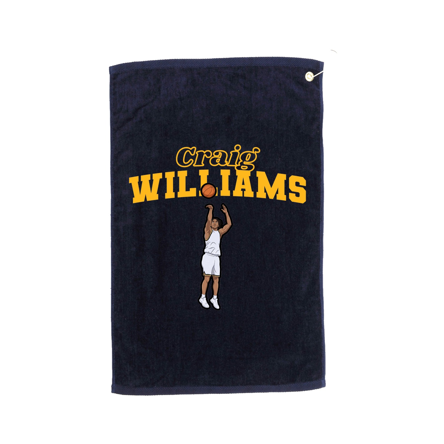 Golf Towel — Name Arch in Navy