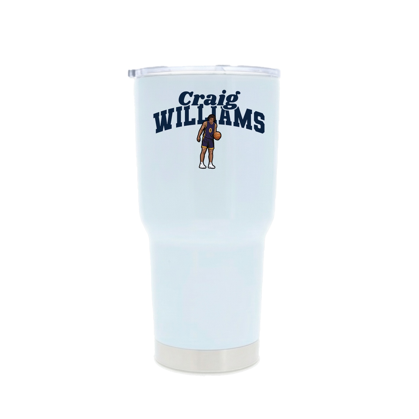 30oz Stainless Steel Tumbler — Signature Arch in White