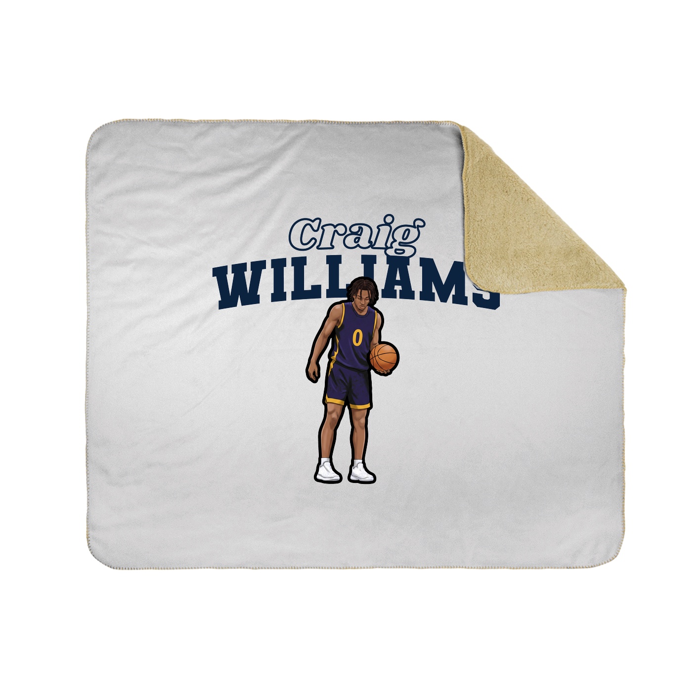 Throw Blanket — Name Arch in White