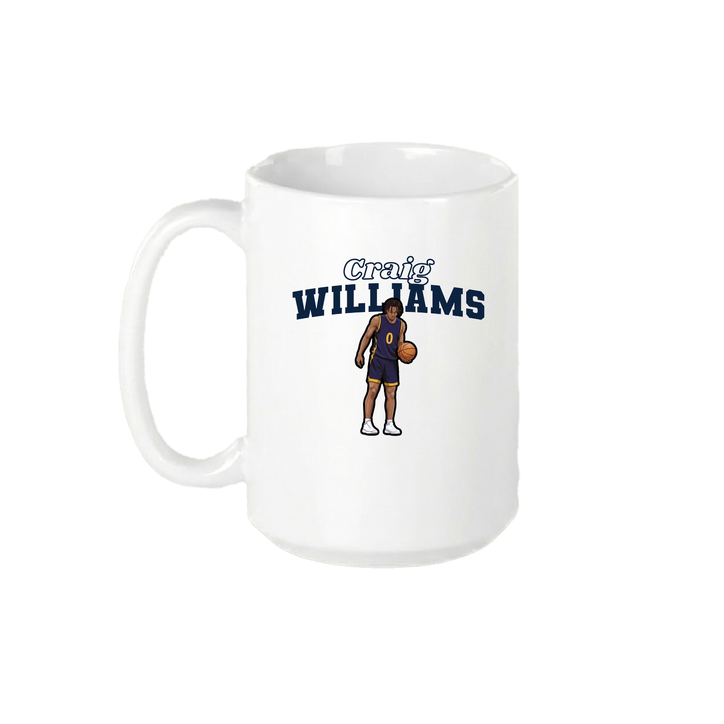 15oz Coffee Mug — Name Arch in White