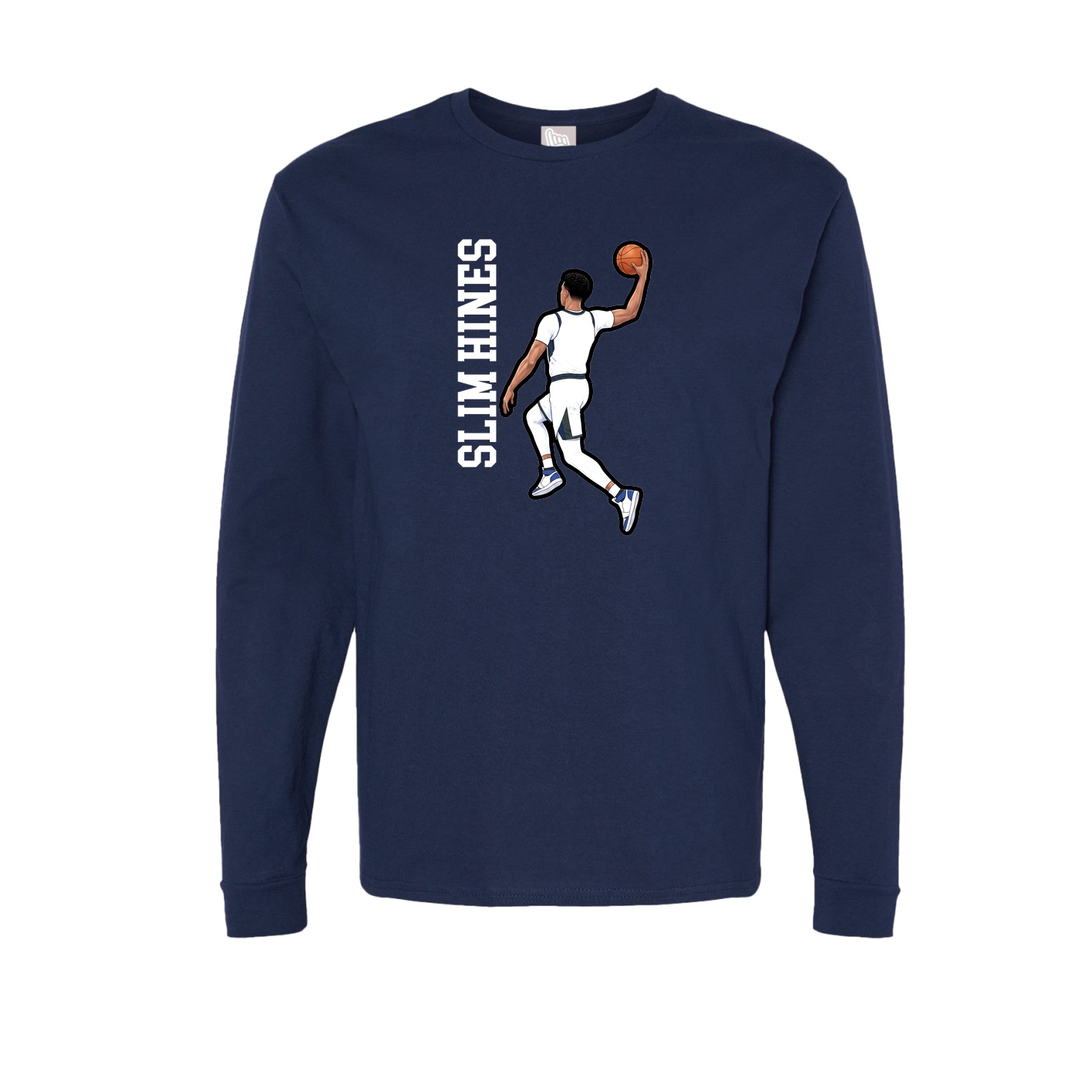 Long Sleeve Tee — Name Vertical in Navy