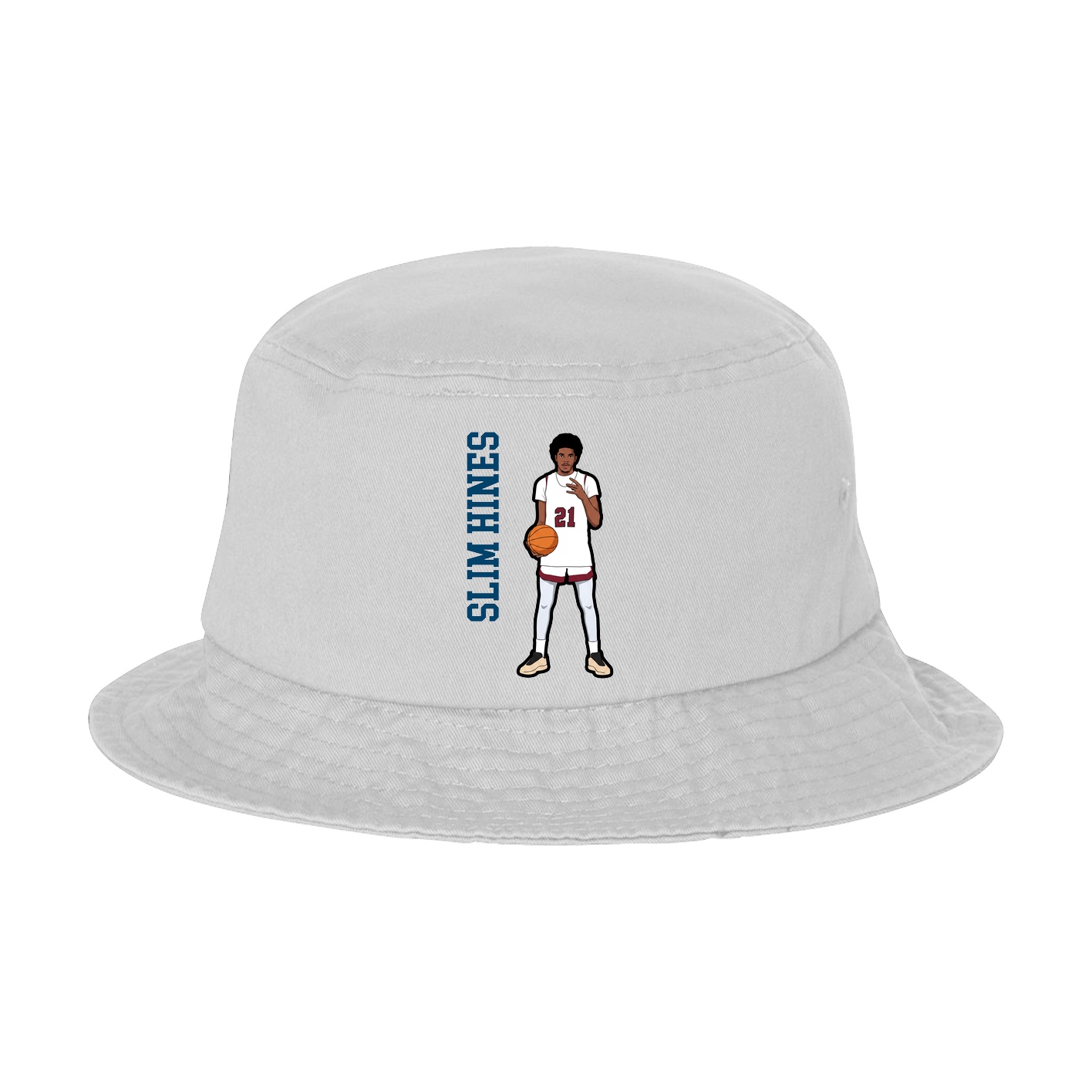 Bucket Cap — Name Vertical in White