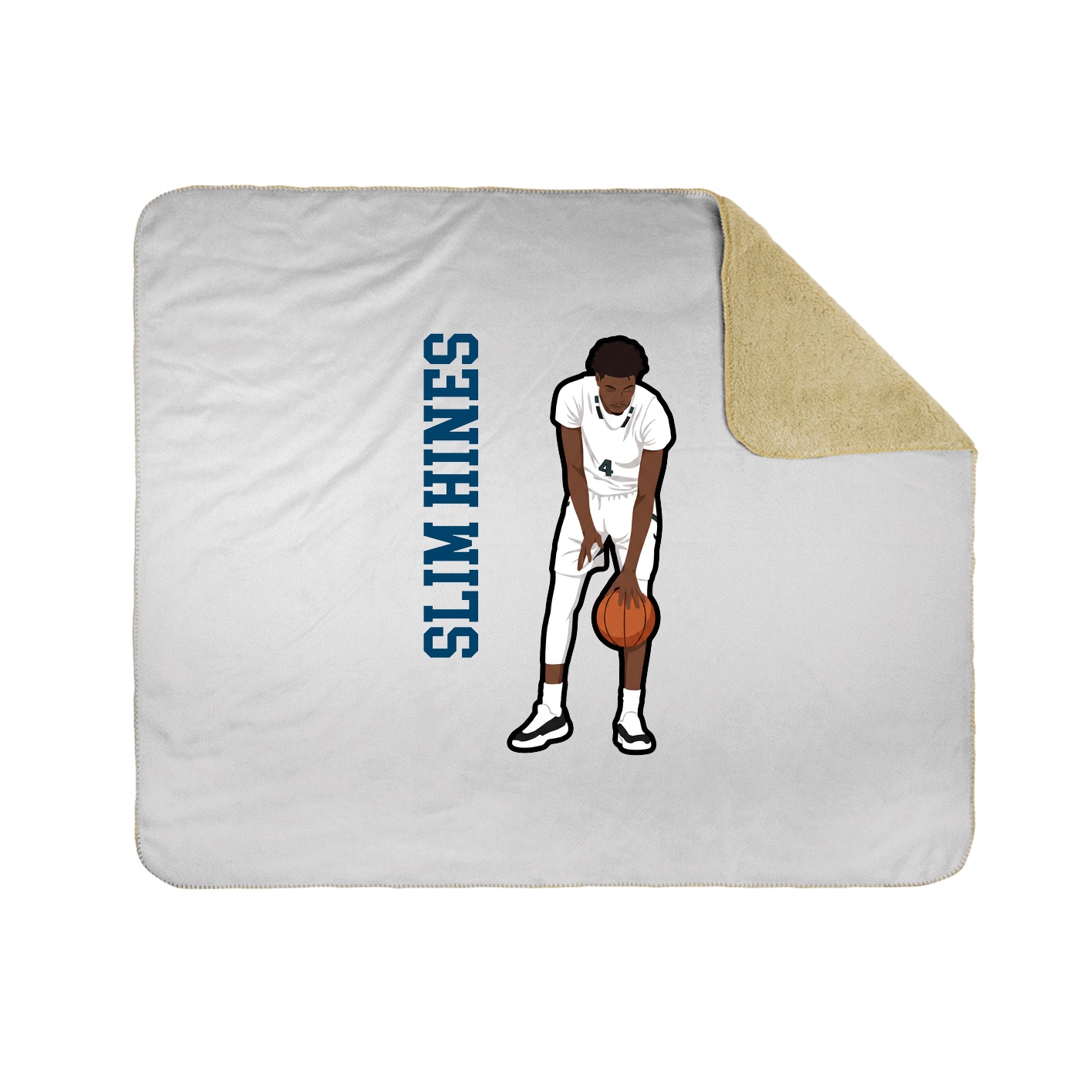 Throw Blanket — Name Vertical in White