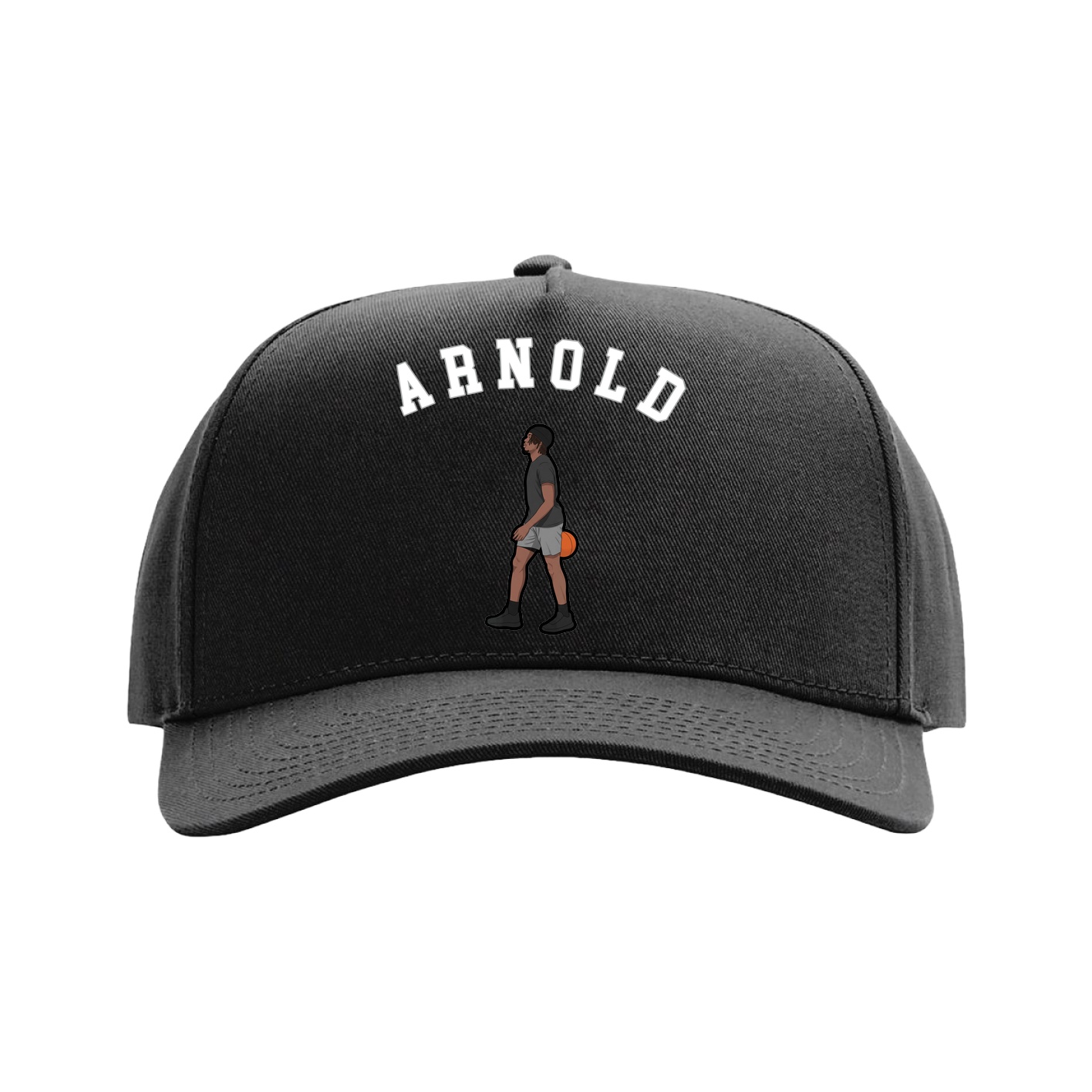 Full Fabric Five-Panel Champ Cap — Shirsey Arch in Black