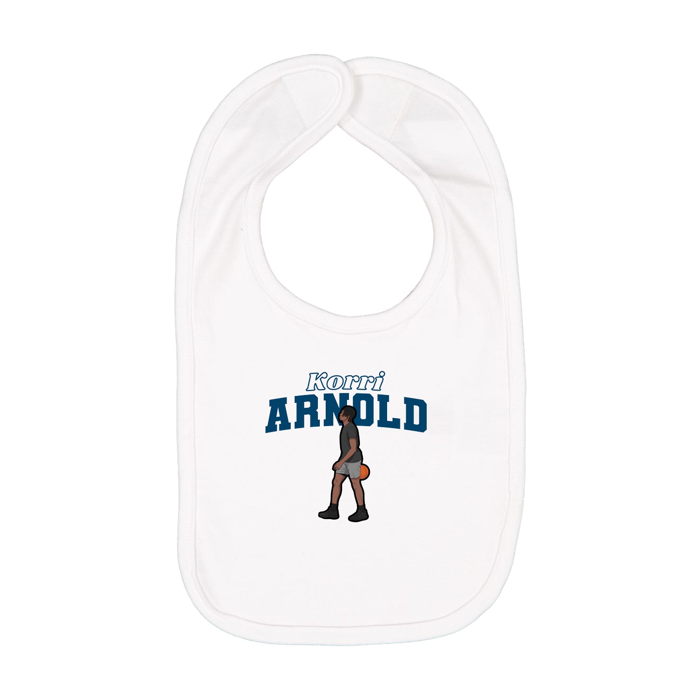 Infant Bib — Name Arch in White