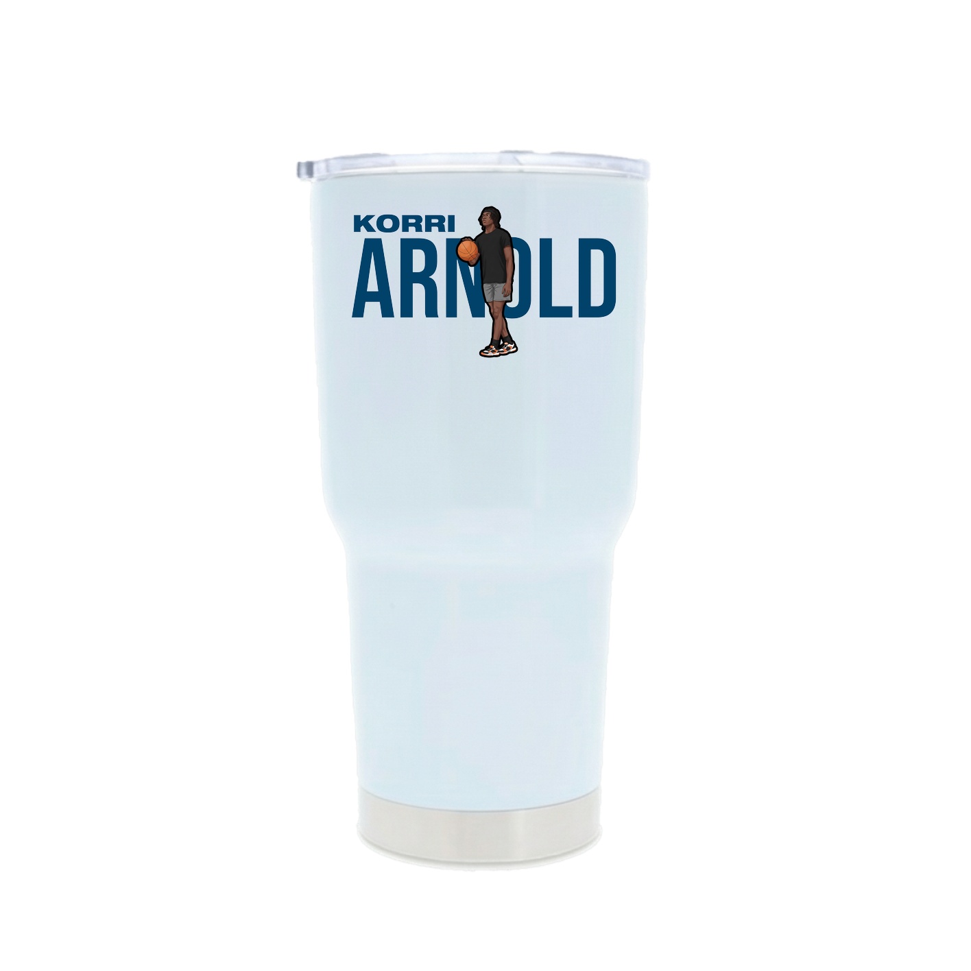 30oz Stainless Steel Tumbler — Player Name in White
