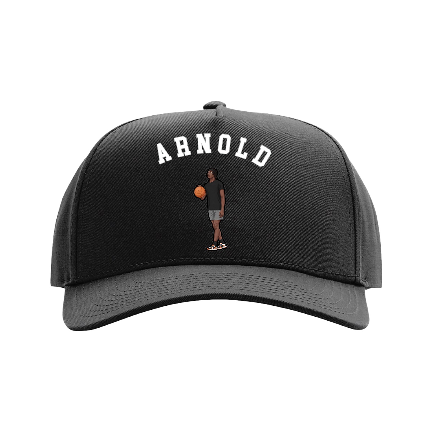 Full Fabric Five-Panel Champ Cap — Shirsey Arch in Black
