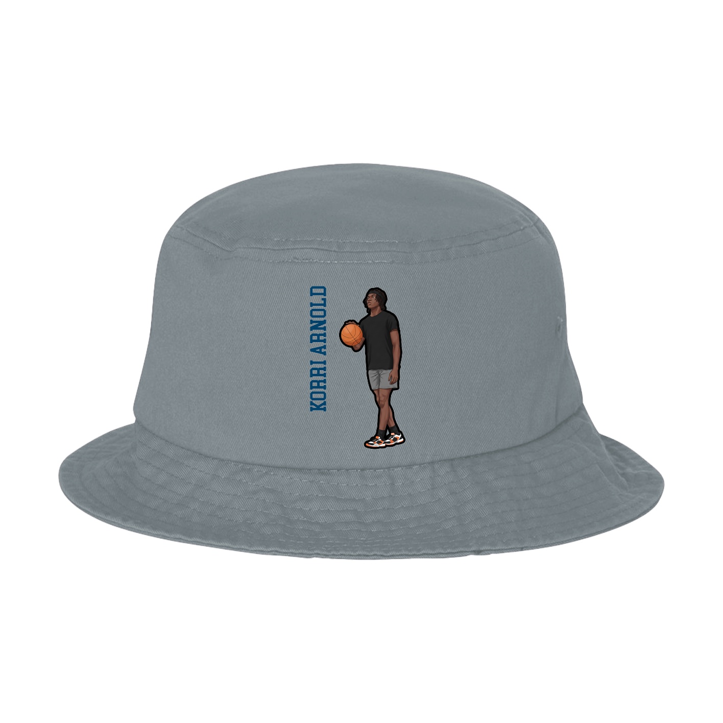 Bucket Cap — Name Vertical in Grey