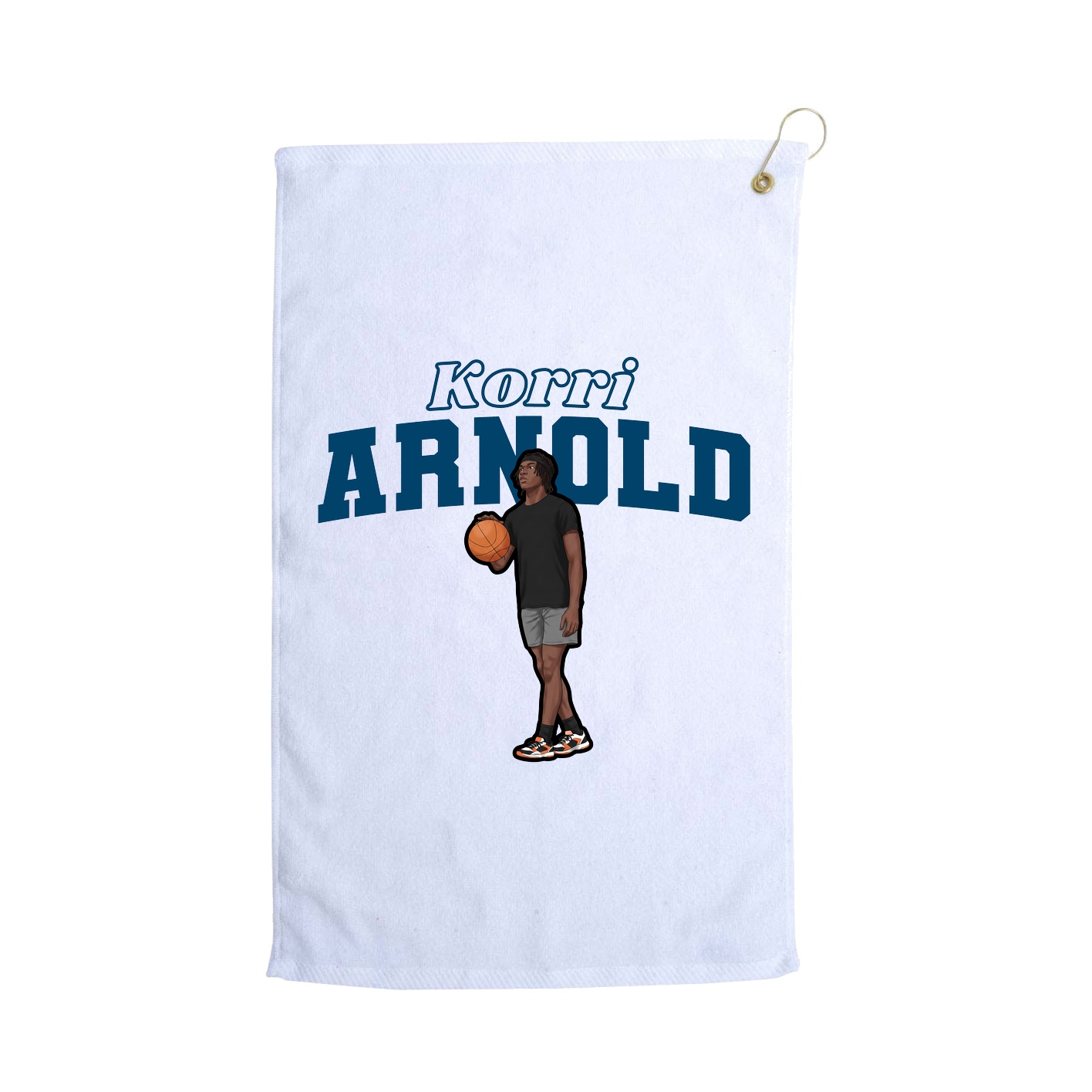 Golf Towel — Name Arch in White