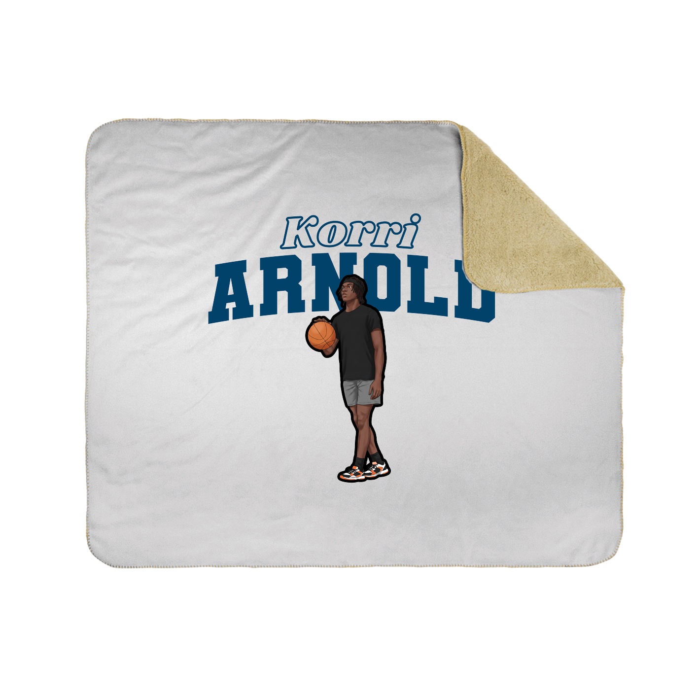 Throw Blanket — Name Arch in White