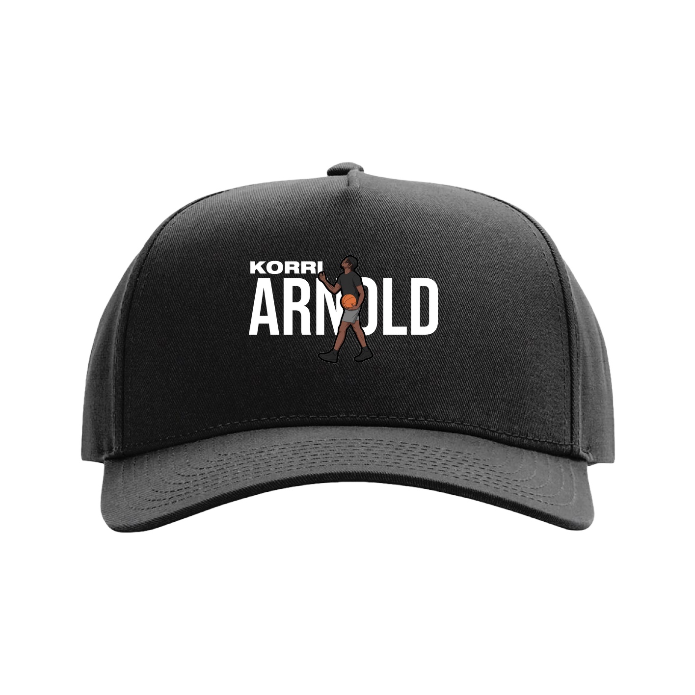 Full Fabric Five-Panel Champ Cap — Player Name in Black