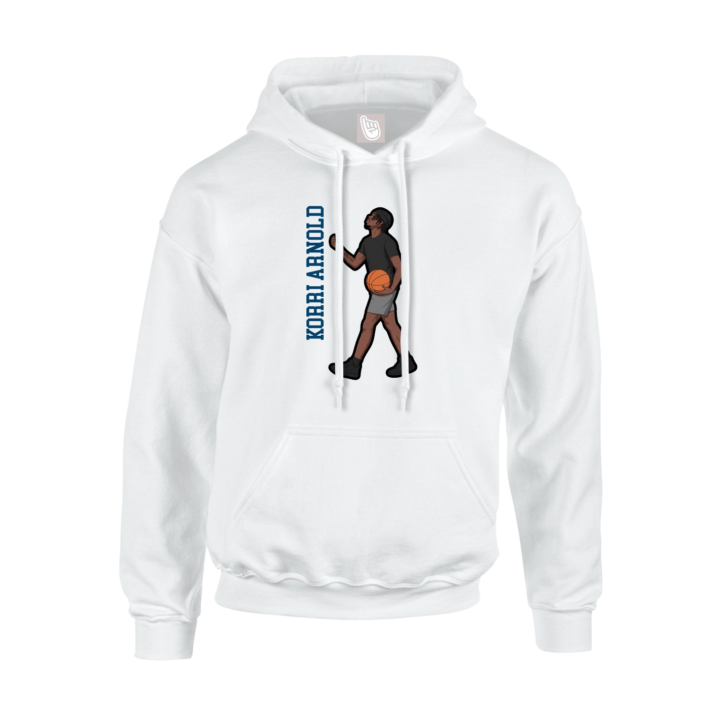 Hoodie — Name Vertical in White