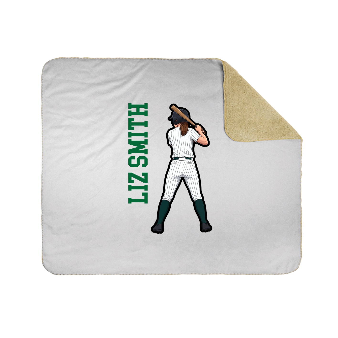 Throw Blanket — Name Vertical in White