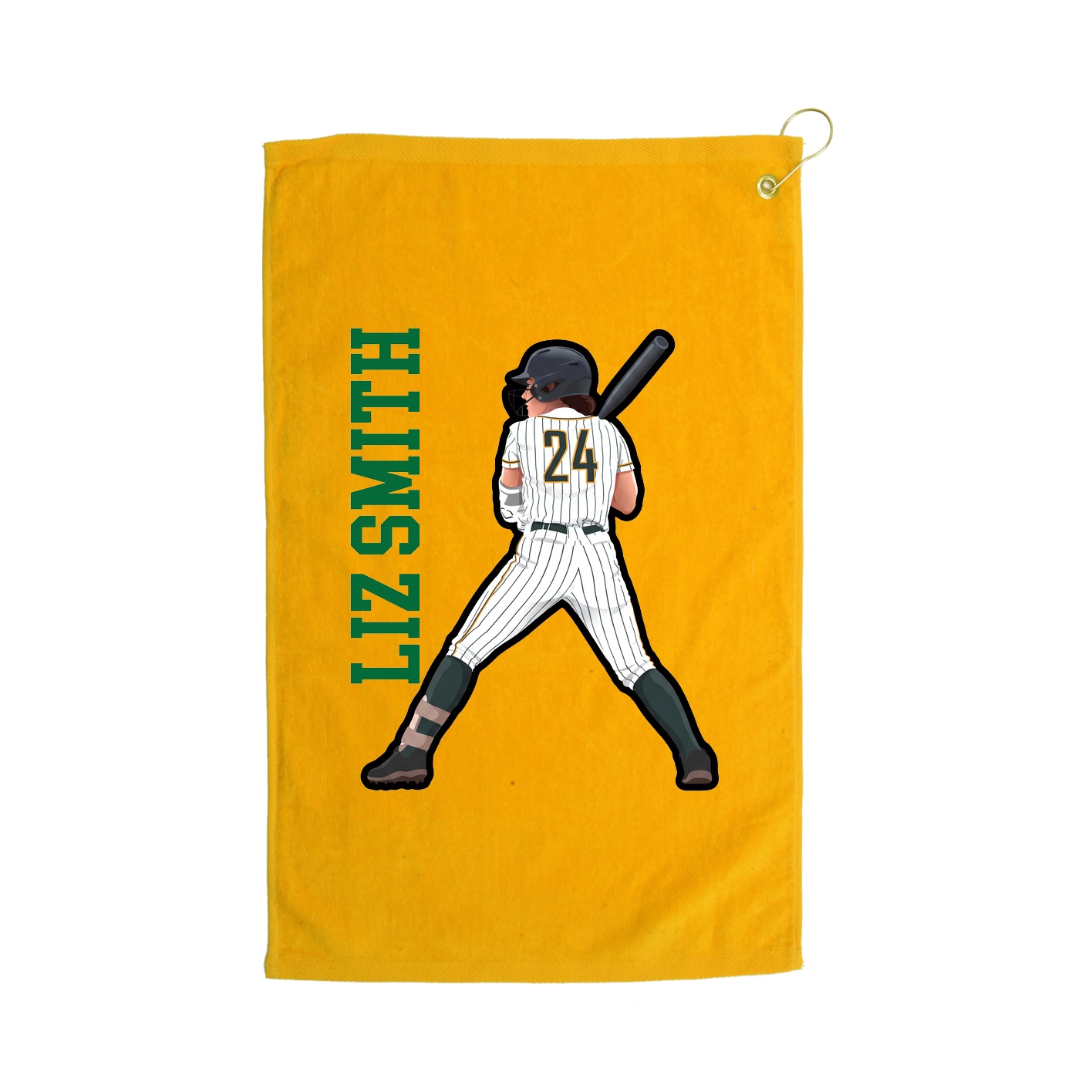 Golf Towel — Name Vertical in Gold