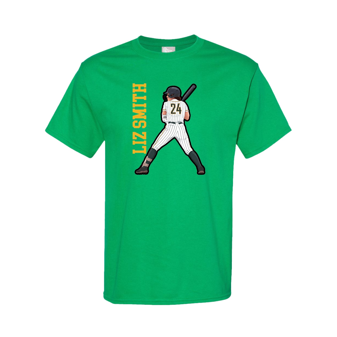 Youth Tee — Name Vertical in Green