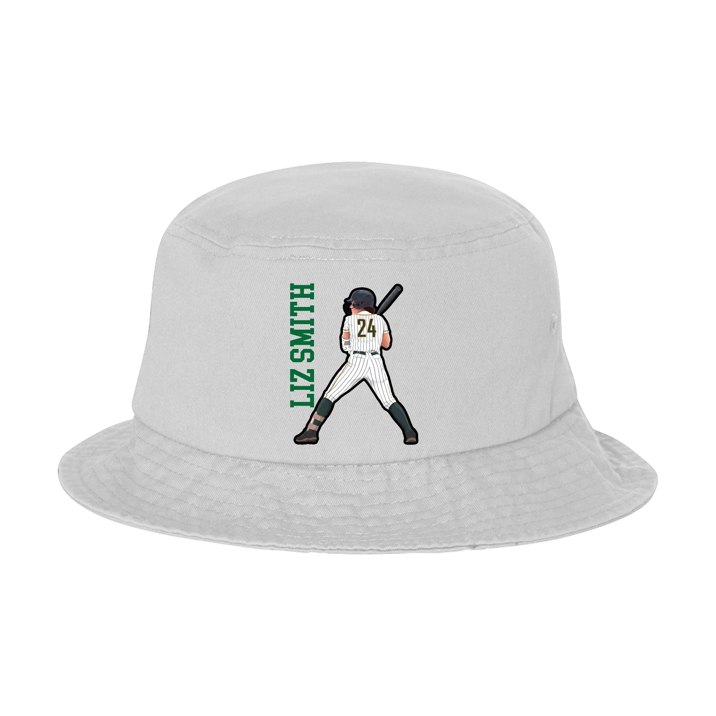 Bucket Cap — Name Vertical in White