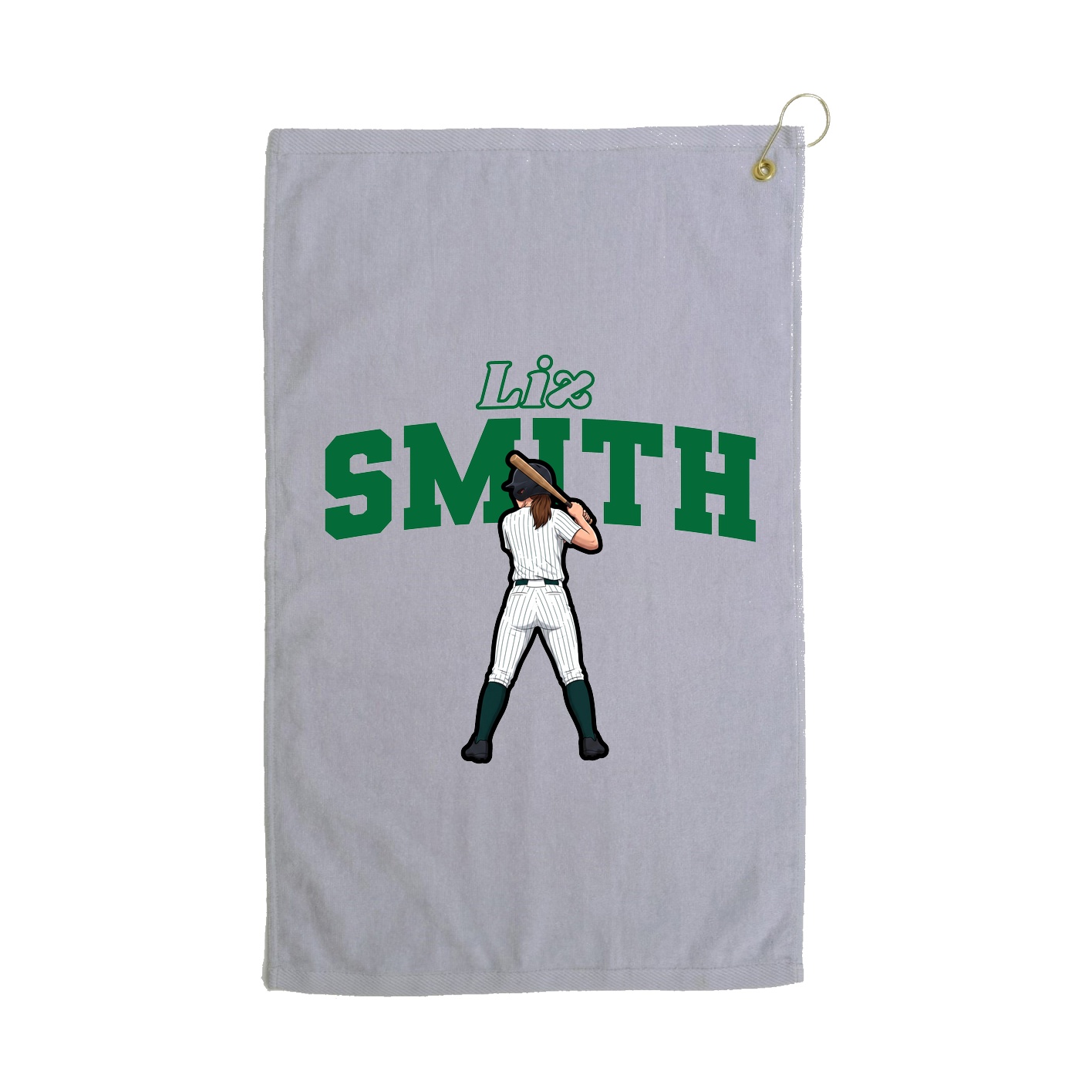 Golf Towel — Name Arch in Grey