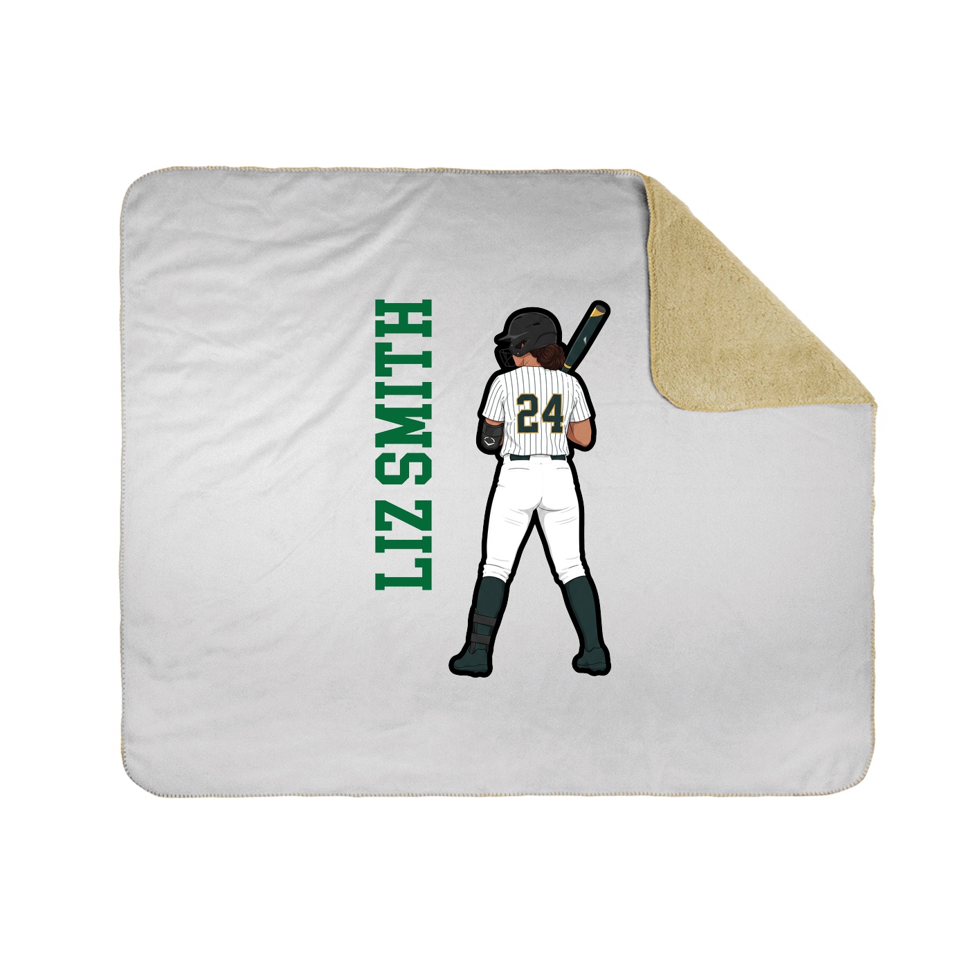 Throw Blanket — Name Vertical in White