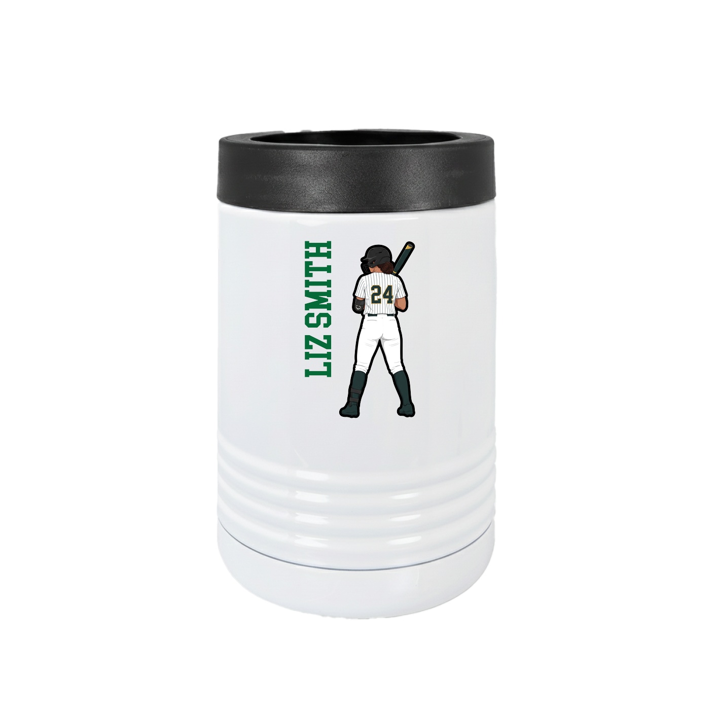 Beverage Holder — Name Vertical in White