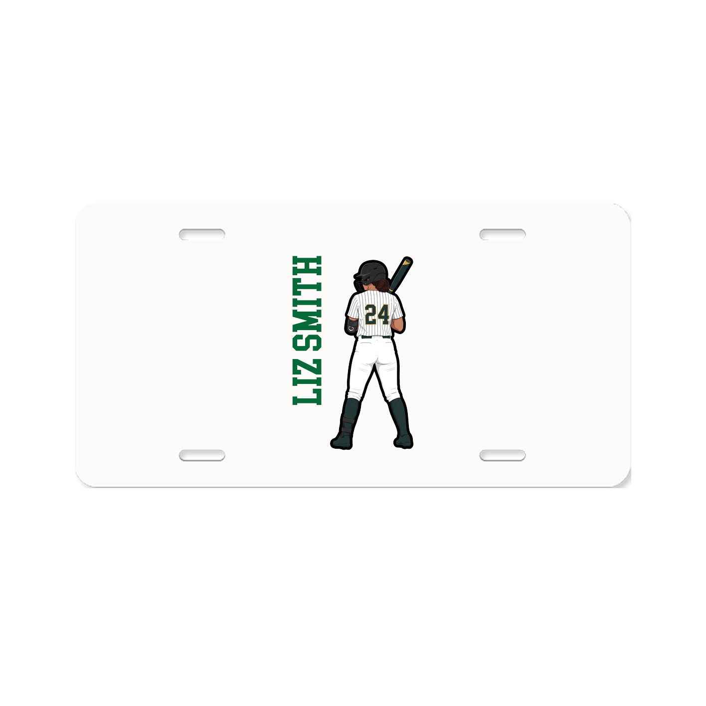 License Plate — Name Vertical in Classic