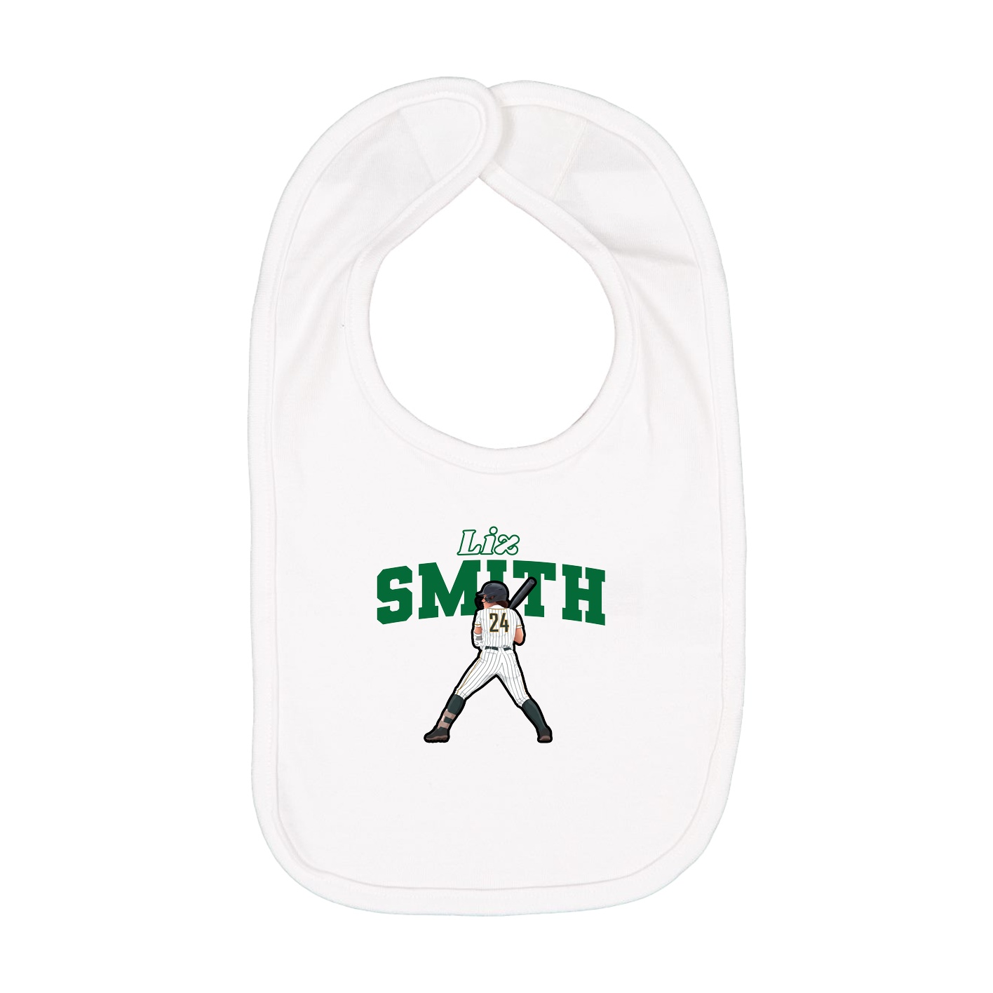 Infant Bib — Name Arch in White