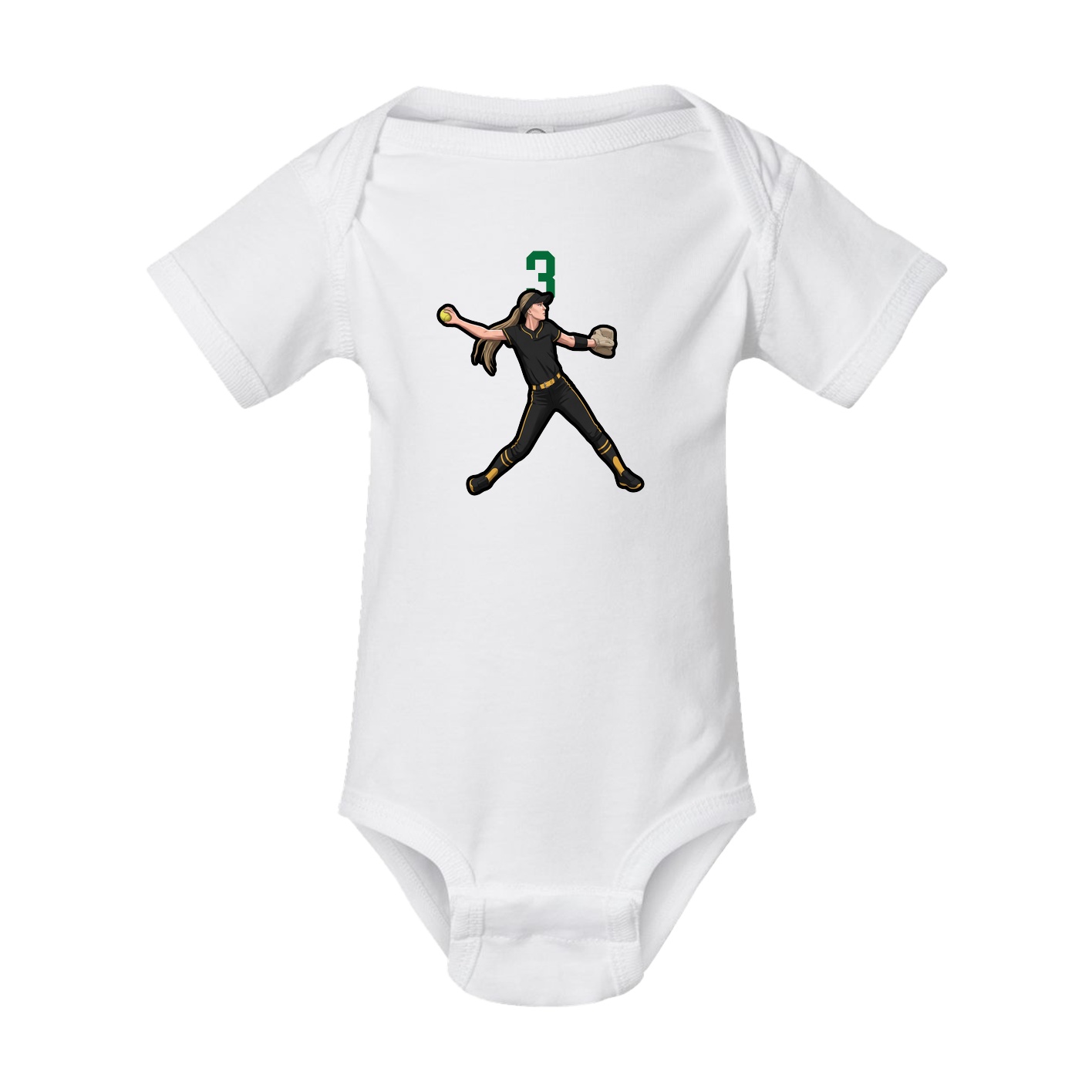 Baby Onesie — Number Top in White