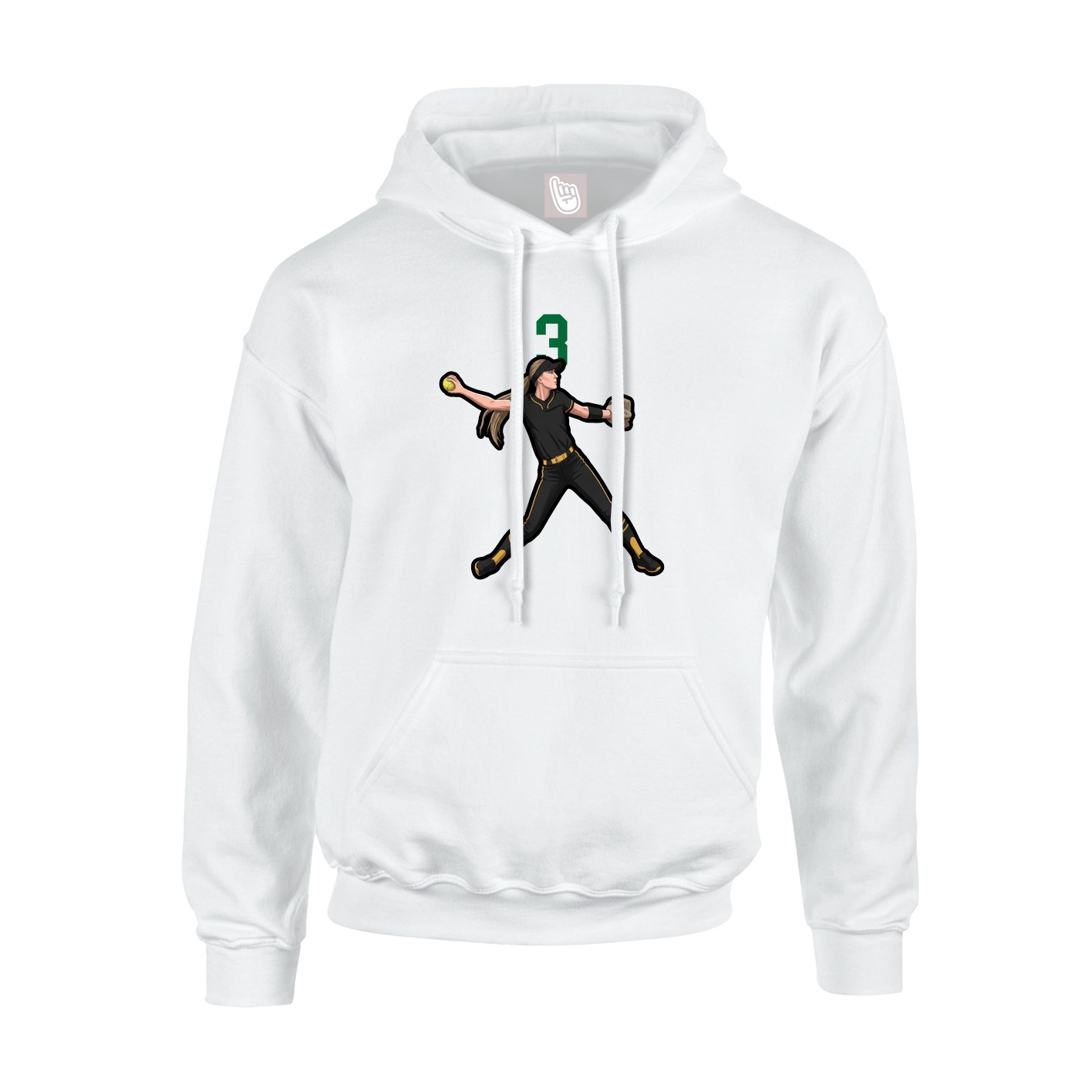 Hoodie — Number Top in White