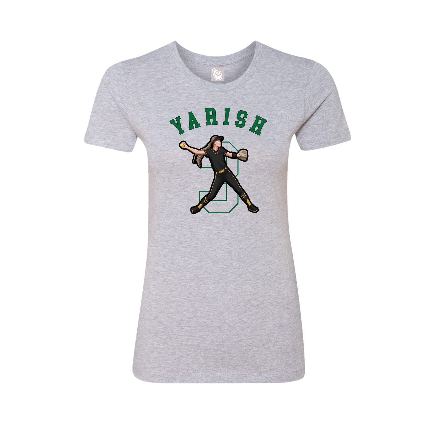 Fitted Women's Tee — Shirsey Arch in Grey