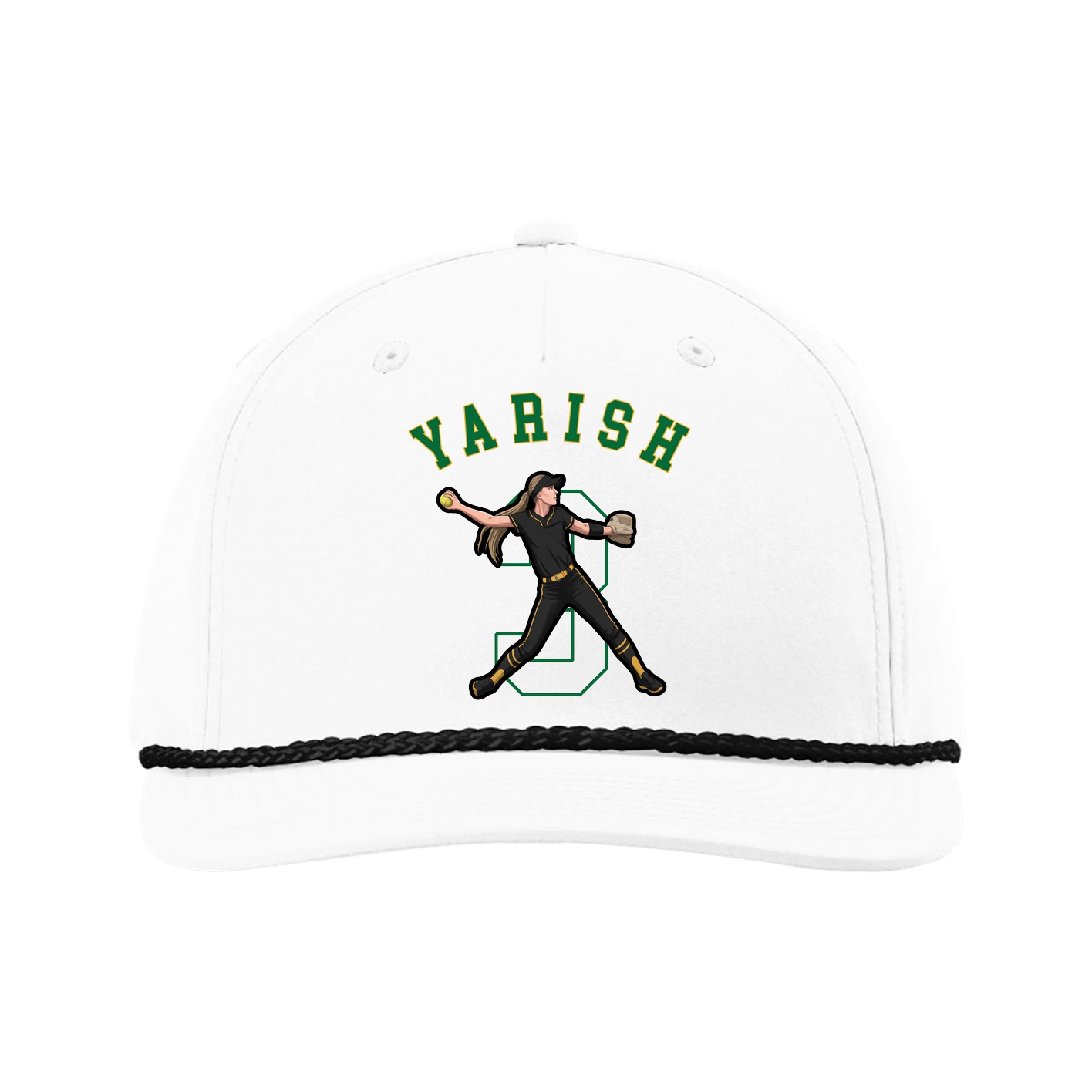 Five-Panel Classic Rope Cap — Shirsey Arch in White