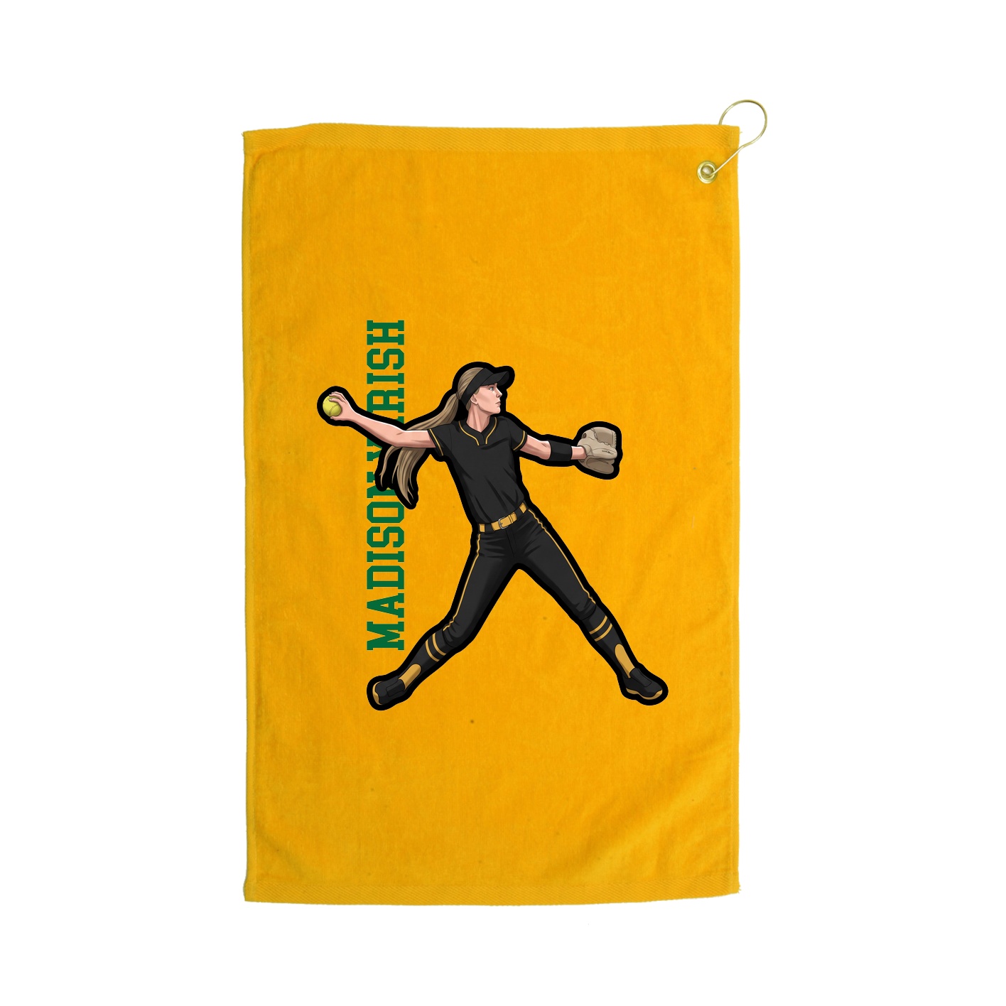 Golf Towel — Name Vertical in Gold