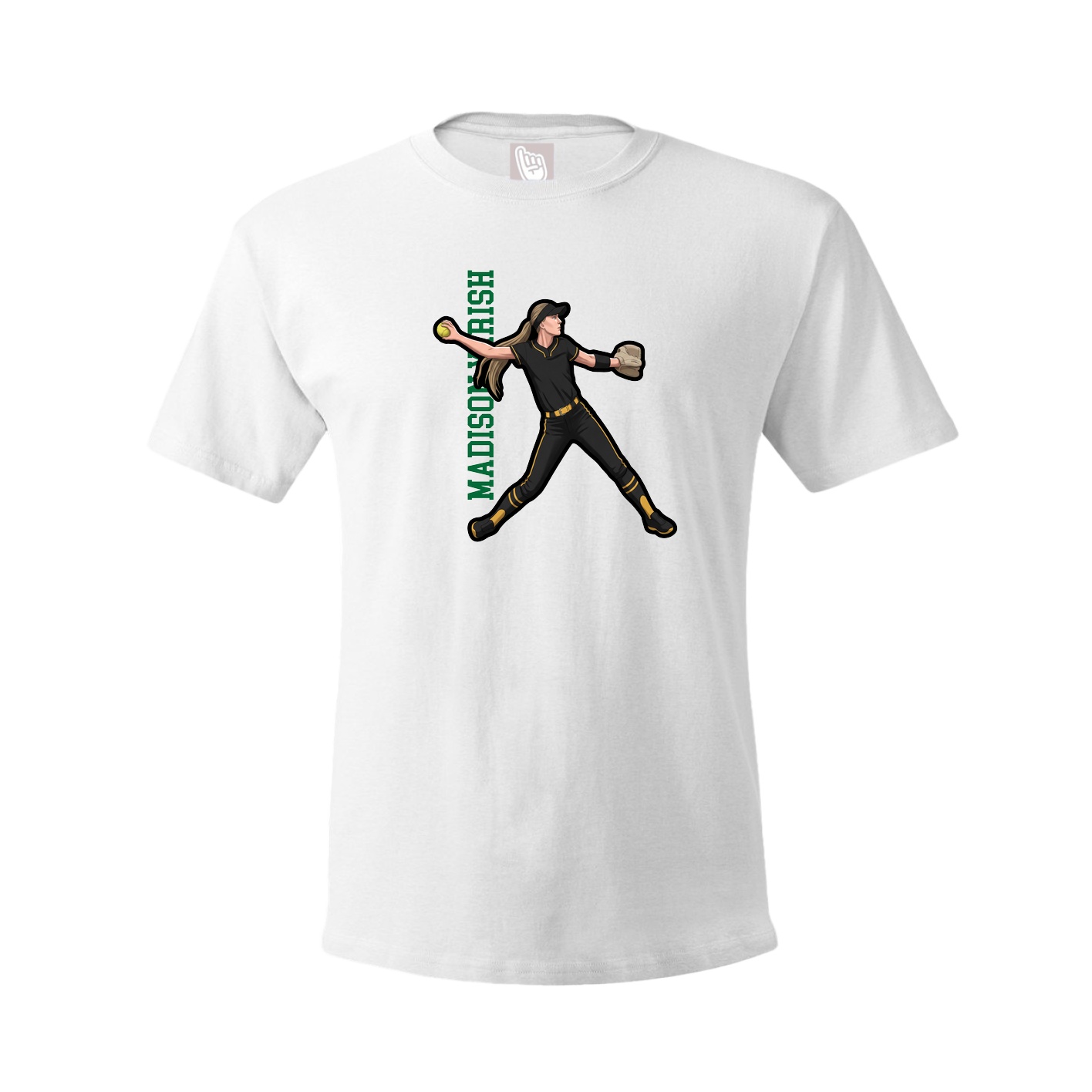 Tee — Name Vertical in White