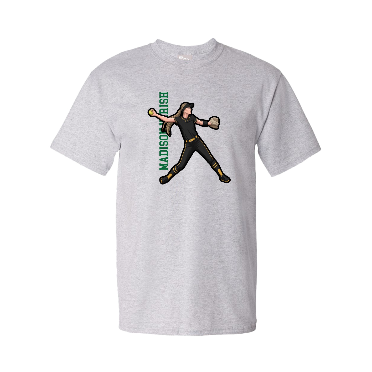 Youth Tee — Name Vertical in Grey