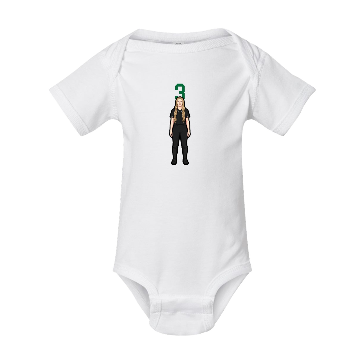 Baby Onesie — Number Top in White