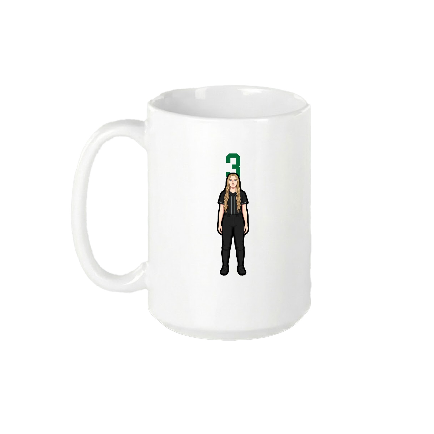 15oz Coffee Mug — Number Top in White