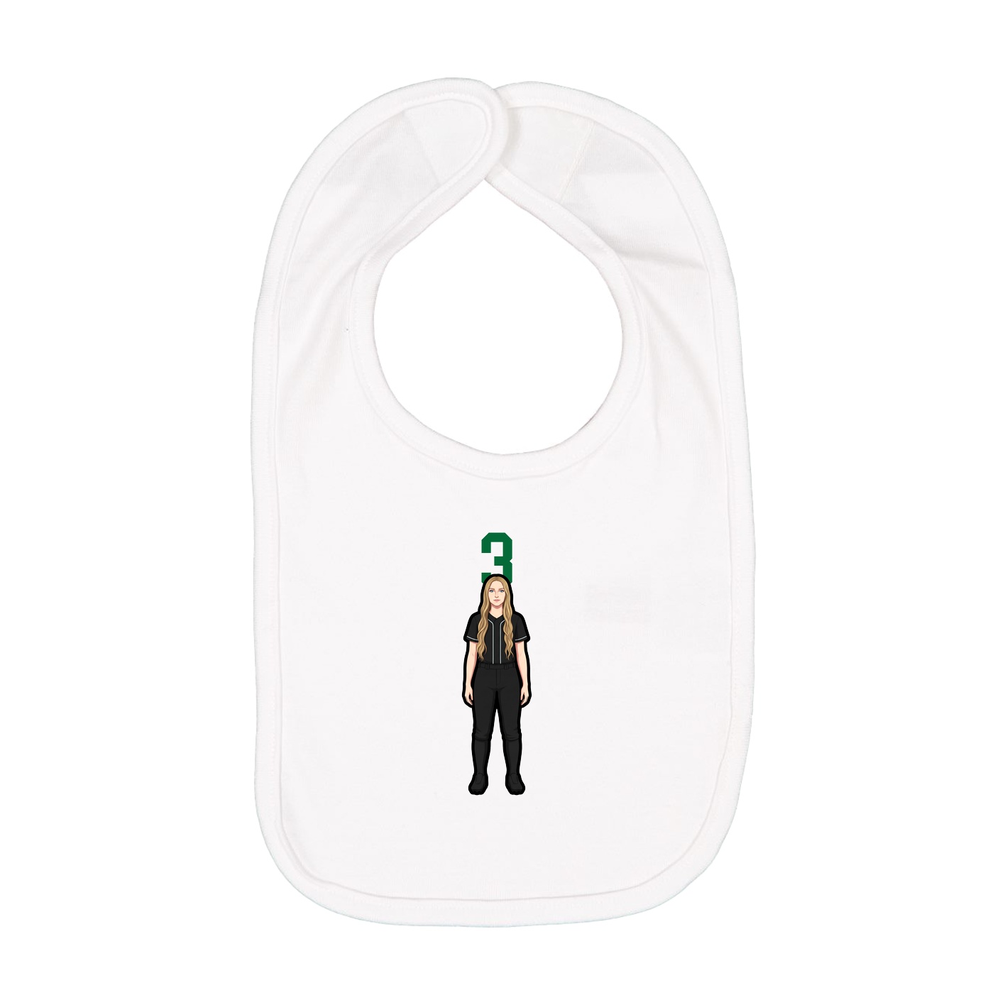 Infant Bib — Number Top in White
