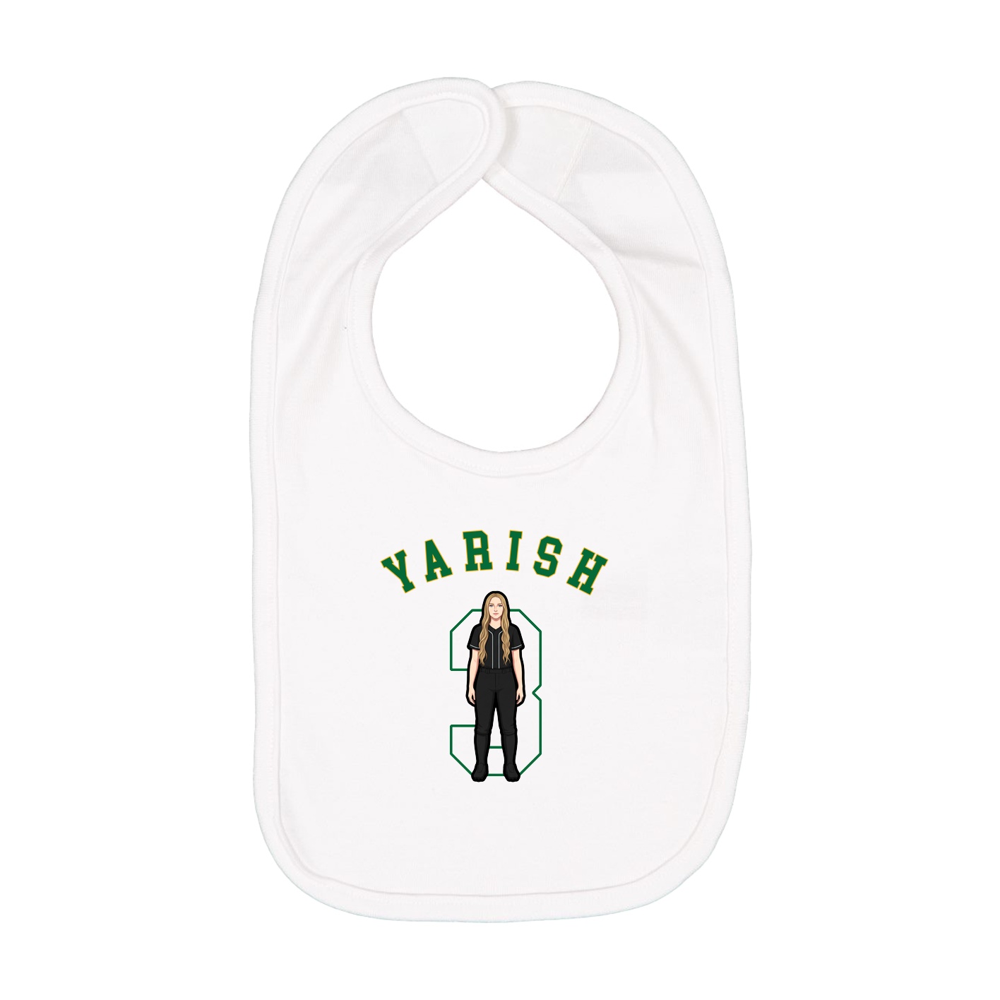 Infant Bib — Shirsey Arch in White