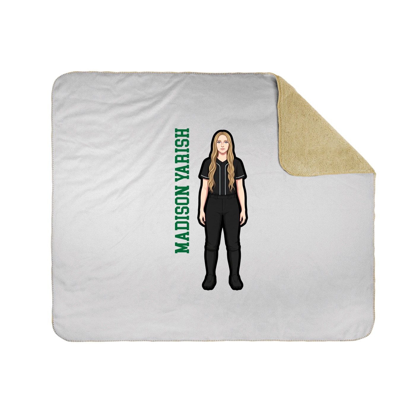 Throw Blanket — Name Vertical in White