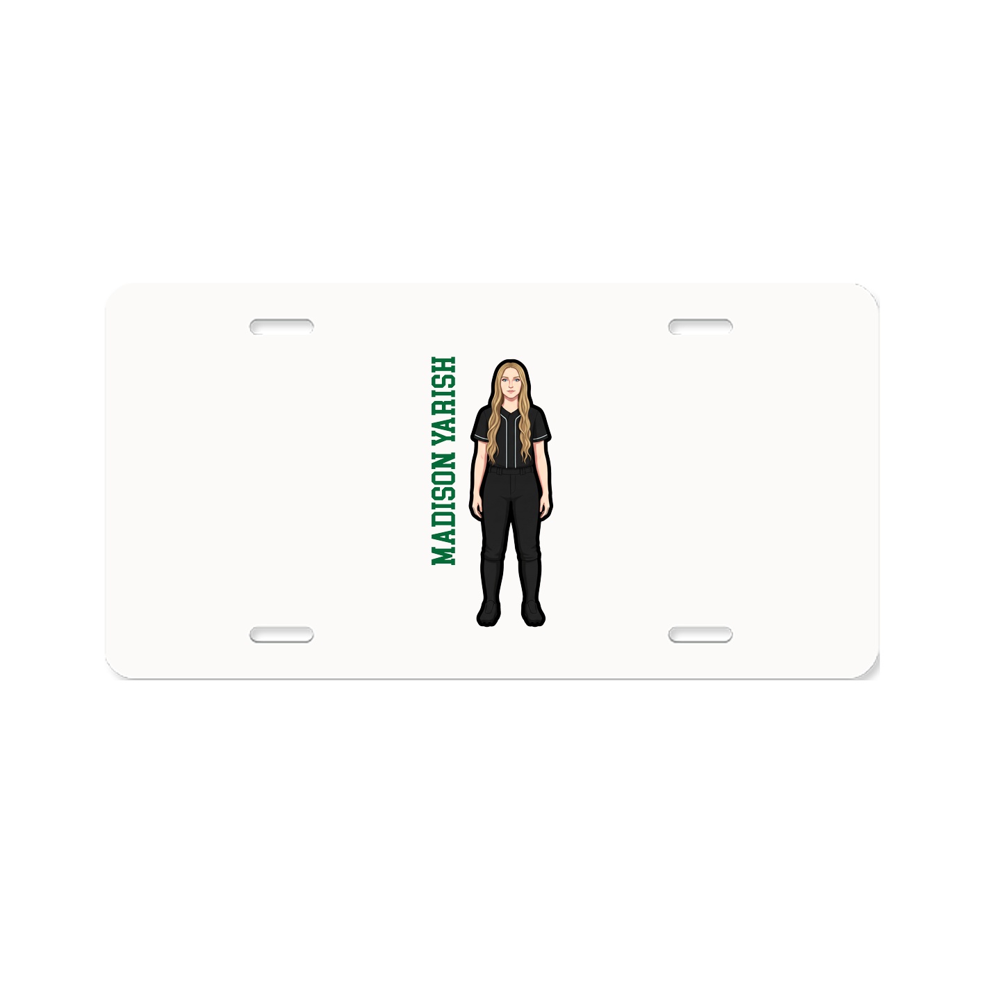 License Plate — Name Vertical in Classic