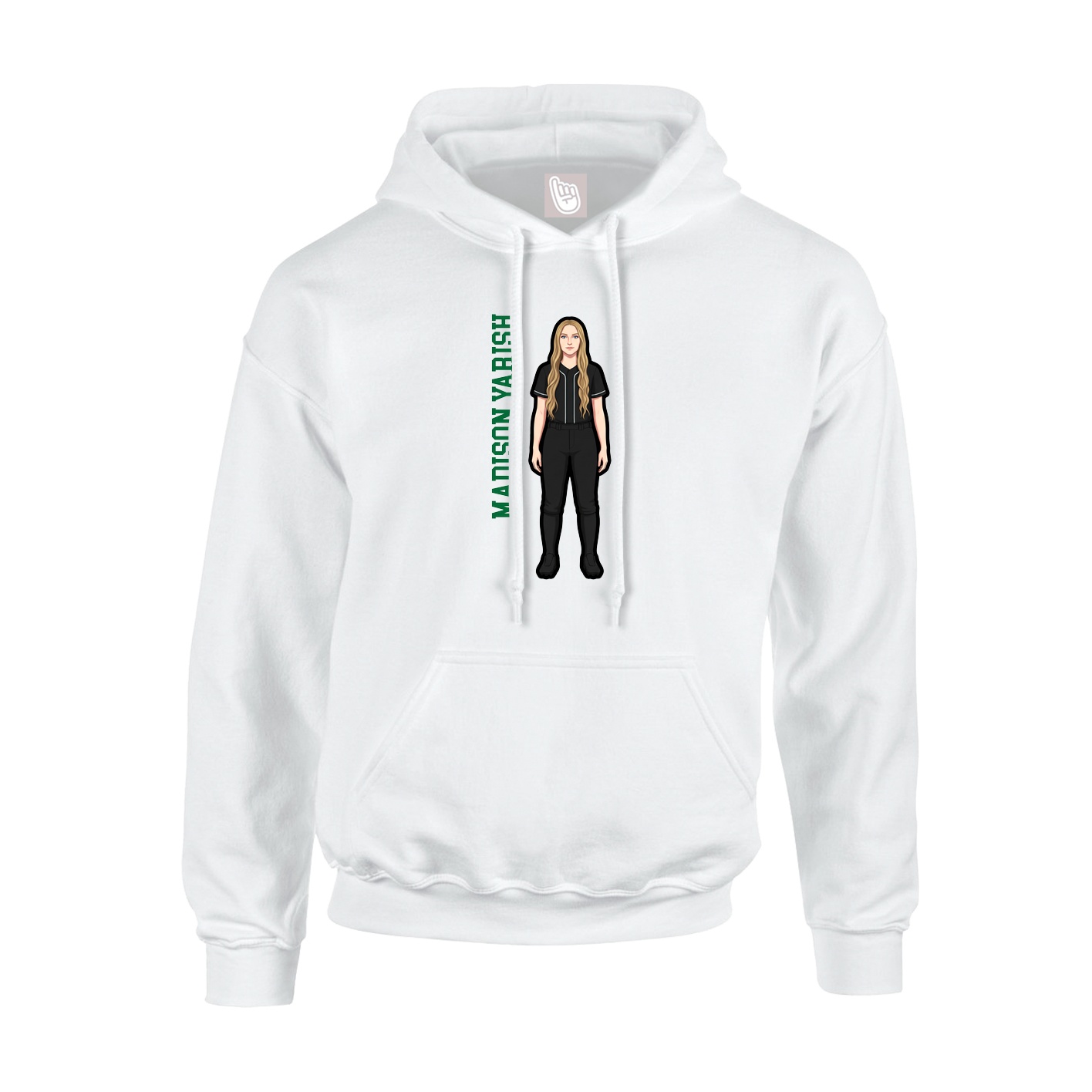 Hoodie — Name Vertical in White