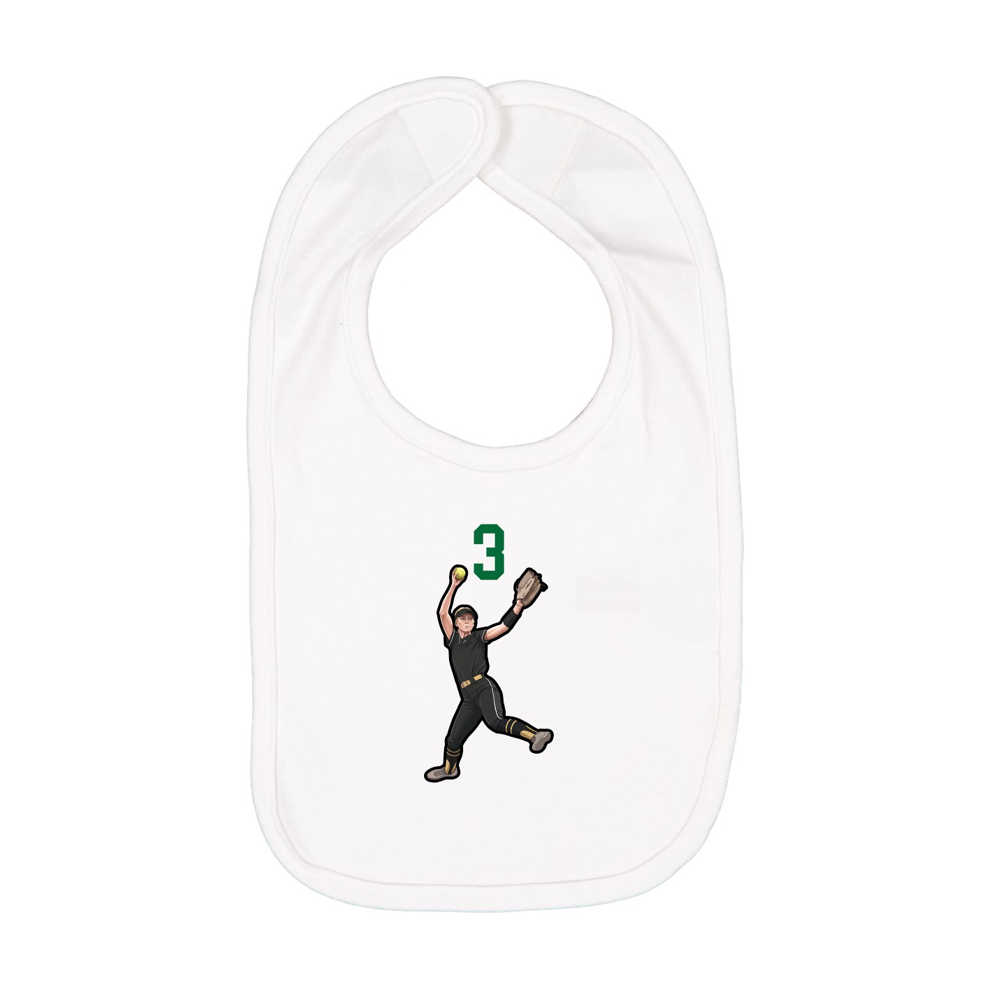 Infant Bib — Number Top in White