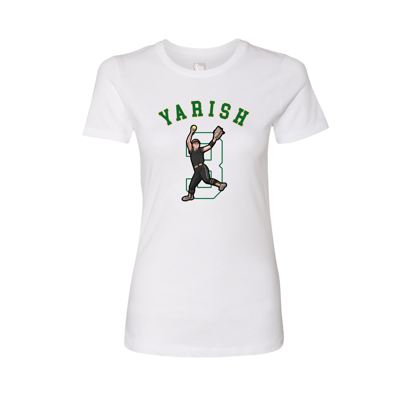 Fitted Women's Tee — Shirsey Arch in White