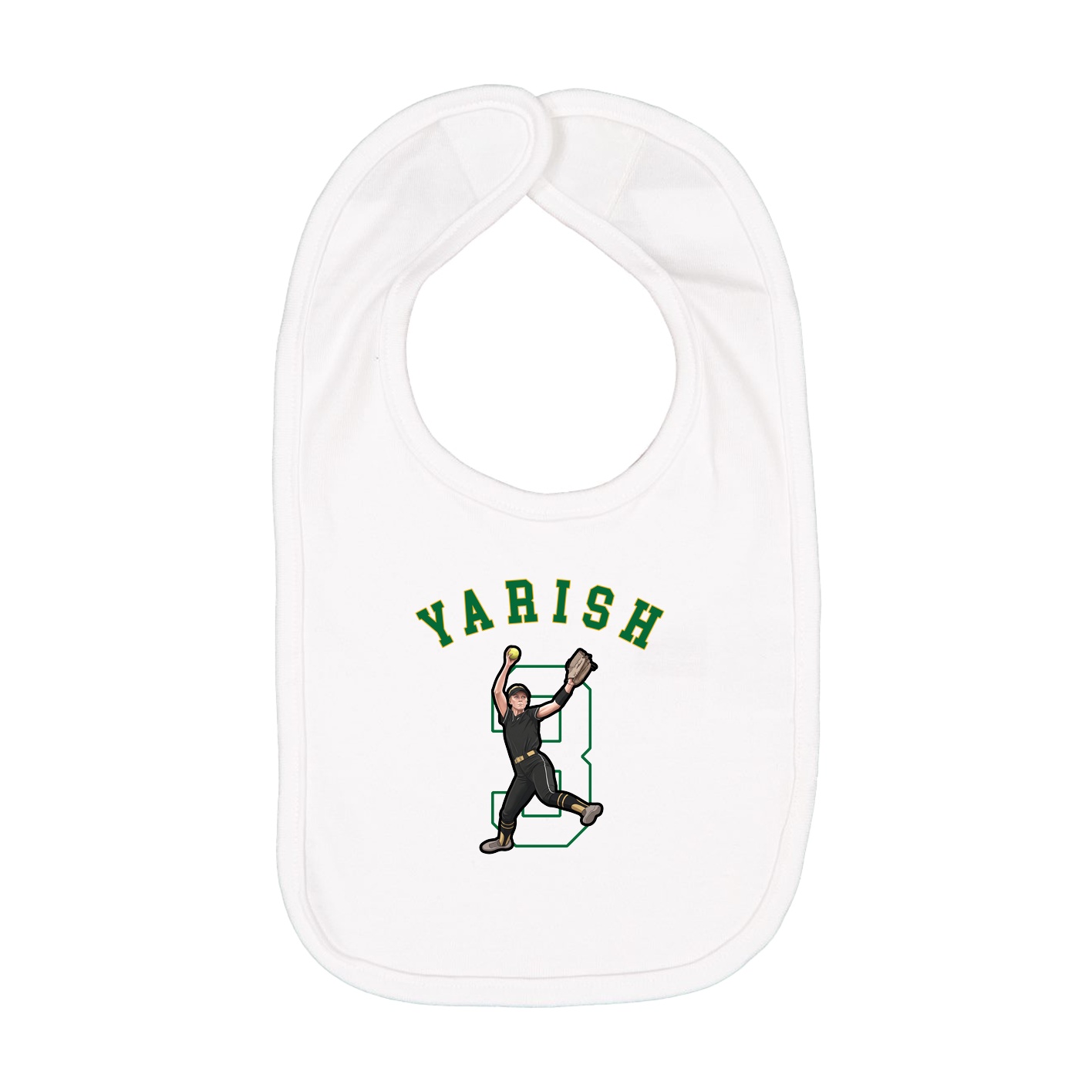 Infant Bib — Shirsey Arch in White