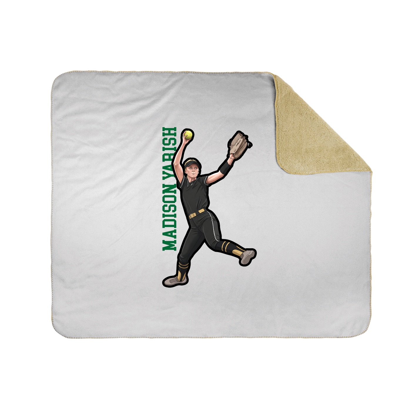 Throw Blanket — Name Vertical in White