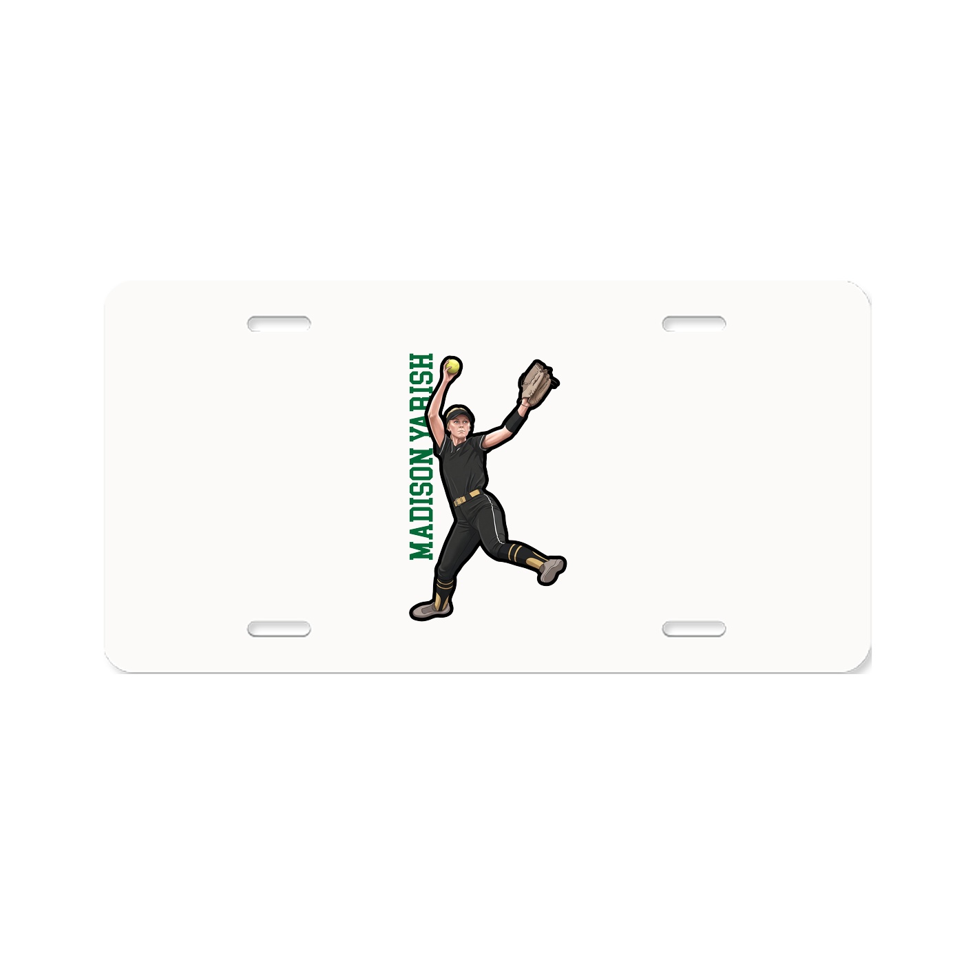 License Plate — Name Vertical in Classic