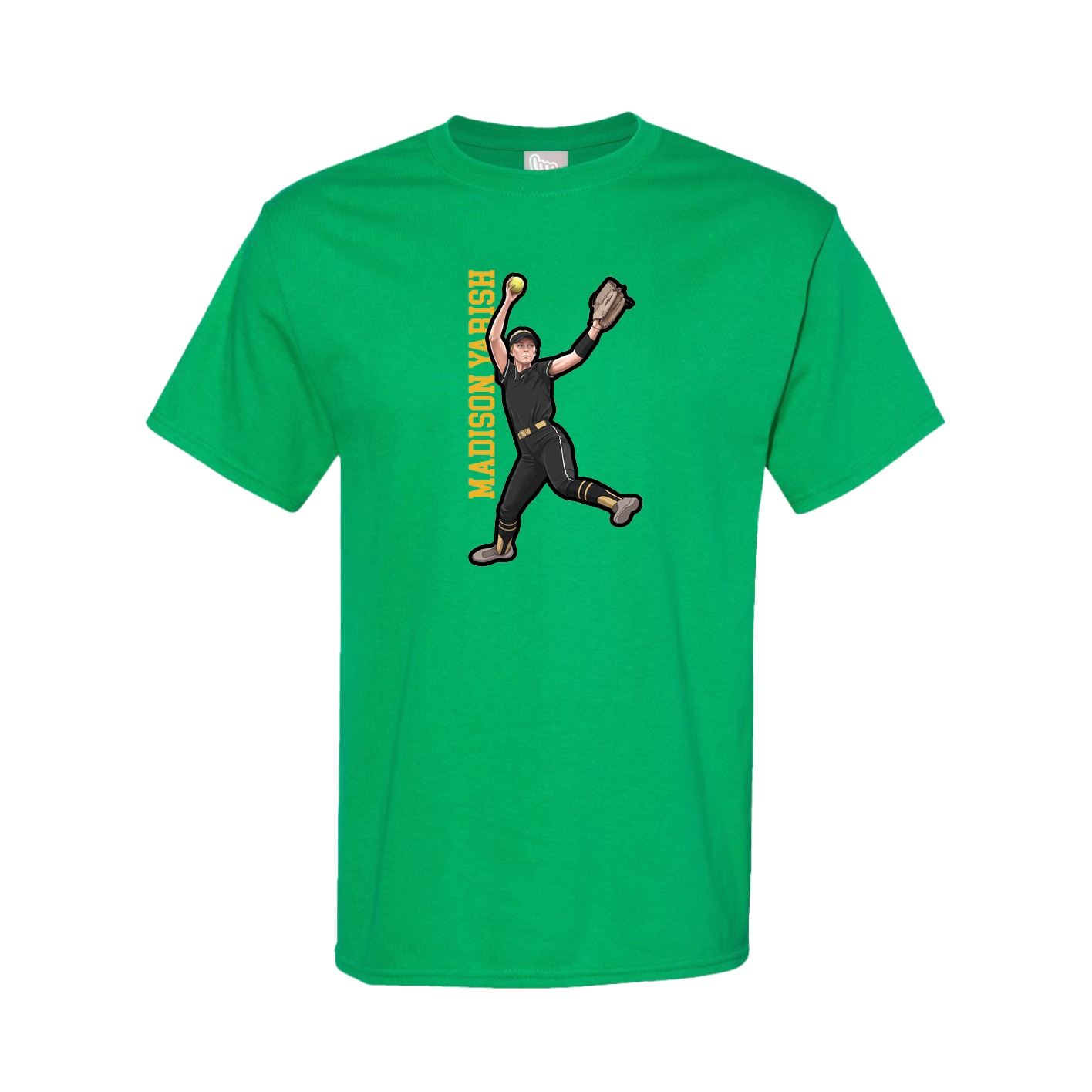 Youth Tee — Name Vertical in Green