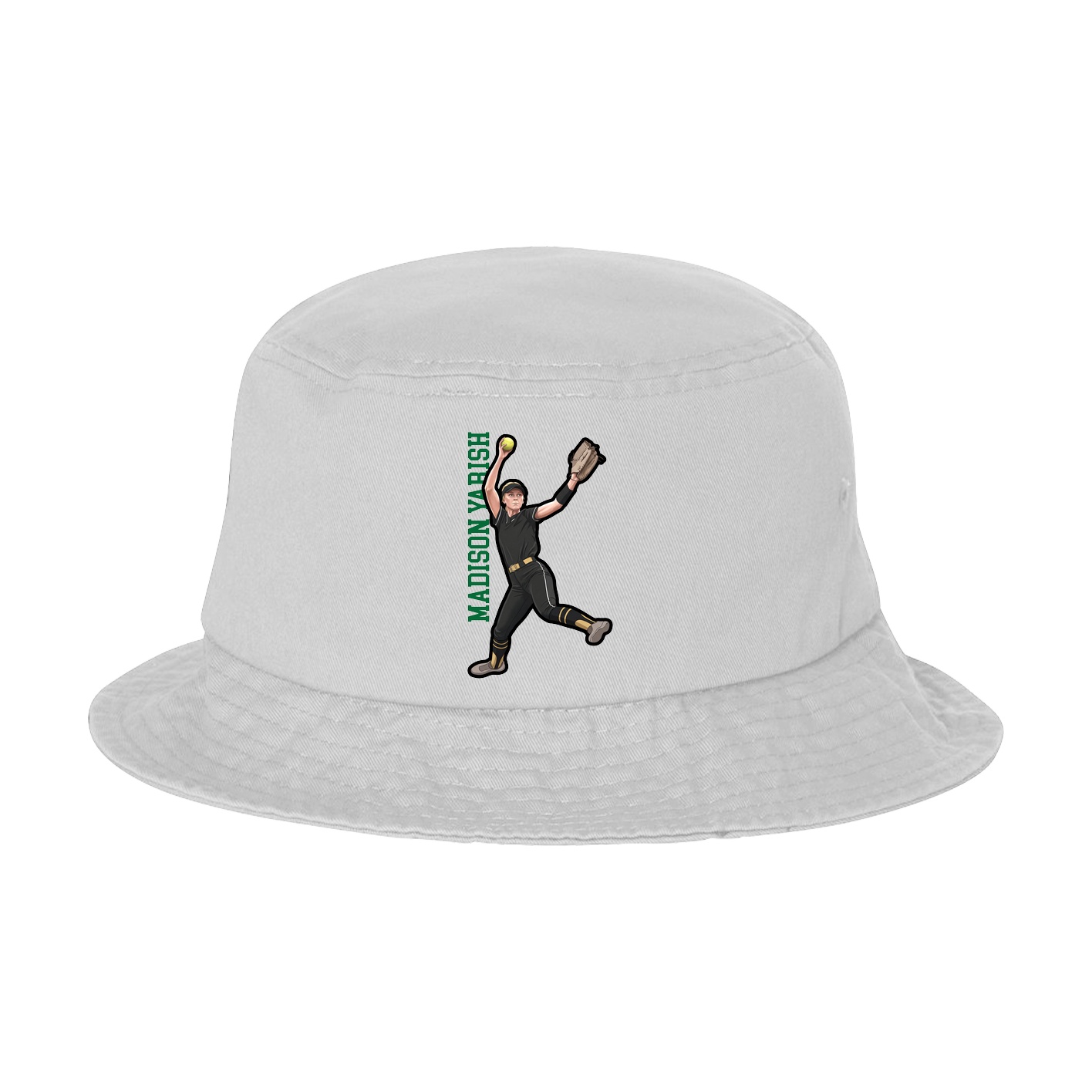 Bucket Cap — Name Vertical in White