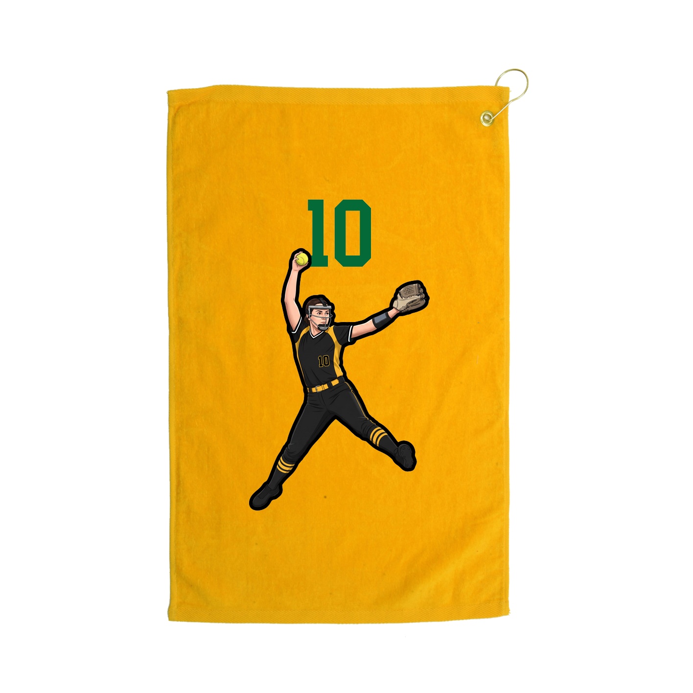 Golf Towel — Number Top in Gold